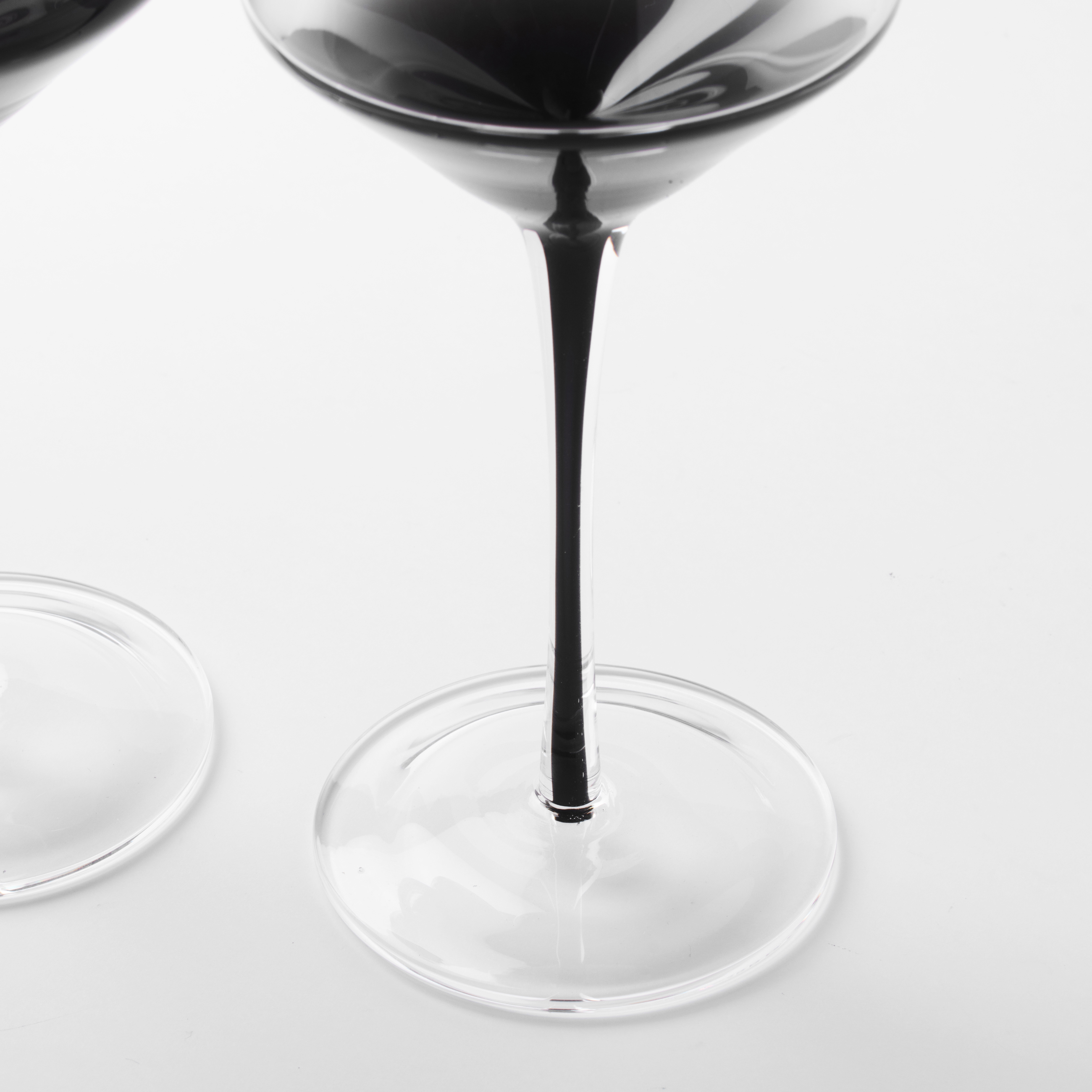 Wine glass, 460 ml, 2 pcs, Glass, Gray gradient, Black leg, Stone изображение № 4