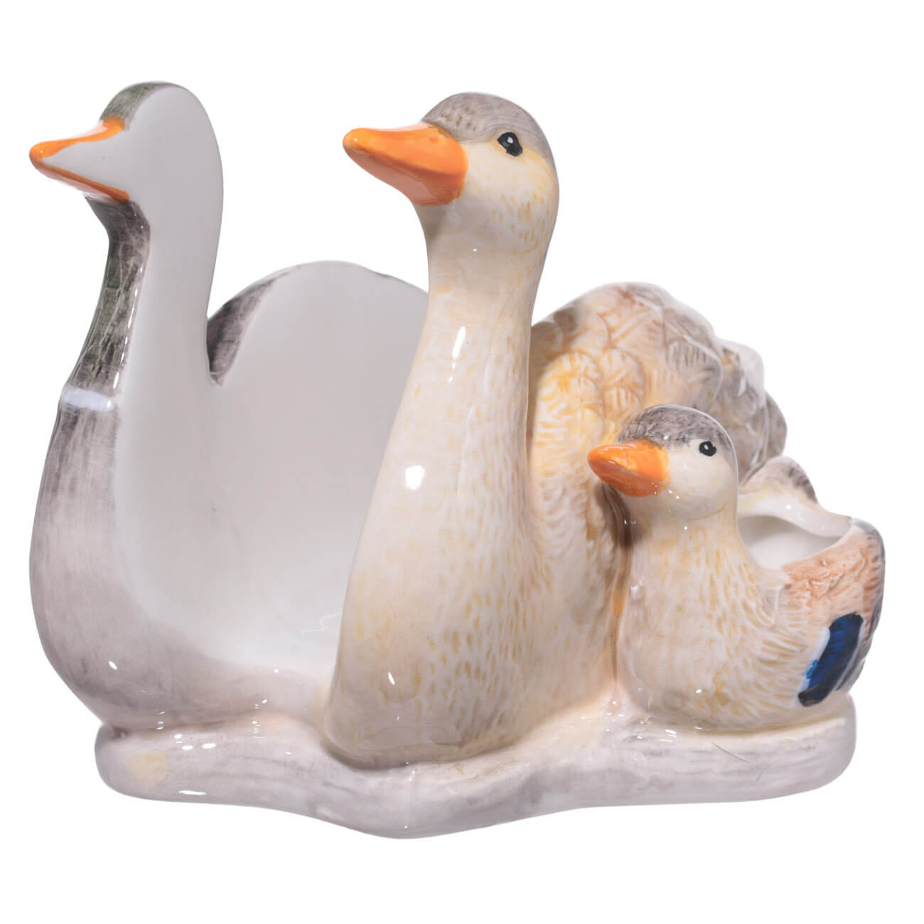 Napkin holder, 15 cm, with toothpick compartment, ceramic, Duck with duckling, Duck изображение № 2