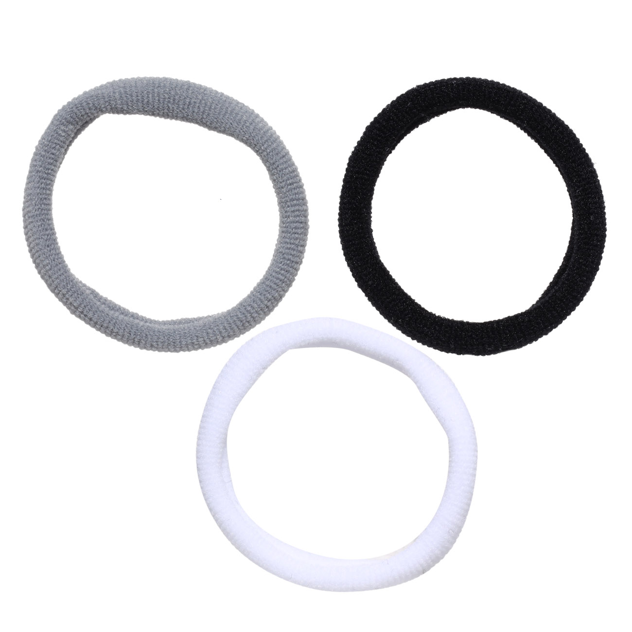 Elastic band for hair, 5 cm, 12 pcs, polyester, gray / white / black, Basic изображение № 2