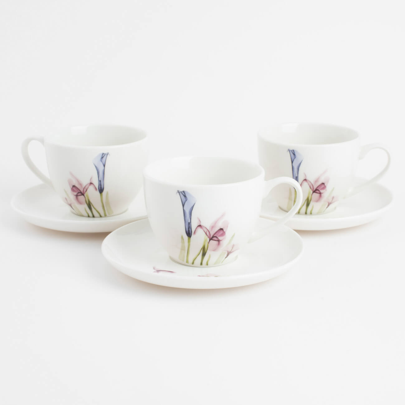 Tea pair, 6 persons, 12 items, 220 ml, porcelain N, white, Pastel flowers, Pastel flowers изображение № 1