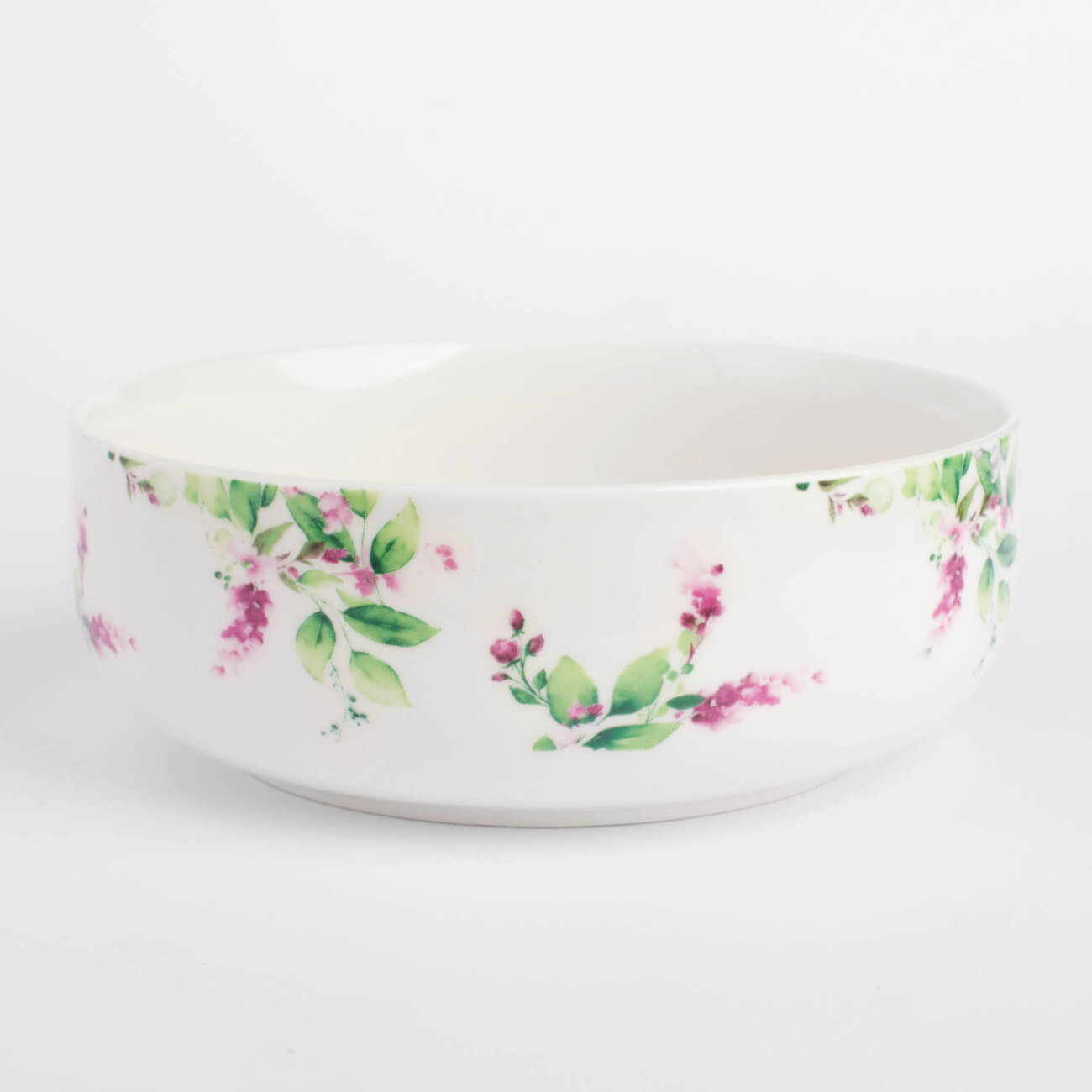 Salad bowl, 16x6 cm, 700 ml, porcelain N, white, Watercolor flowers, Senetti изображение № 1