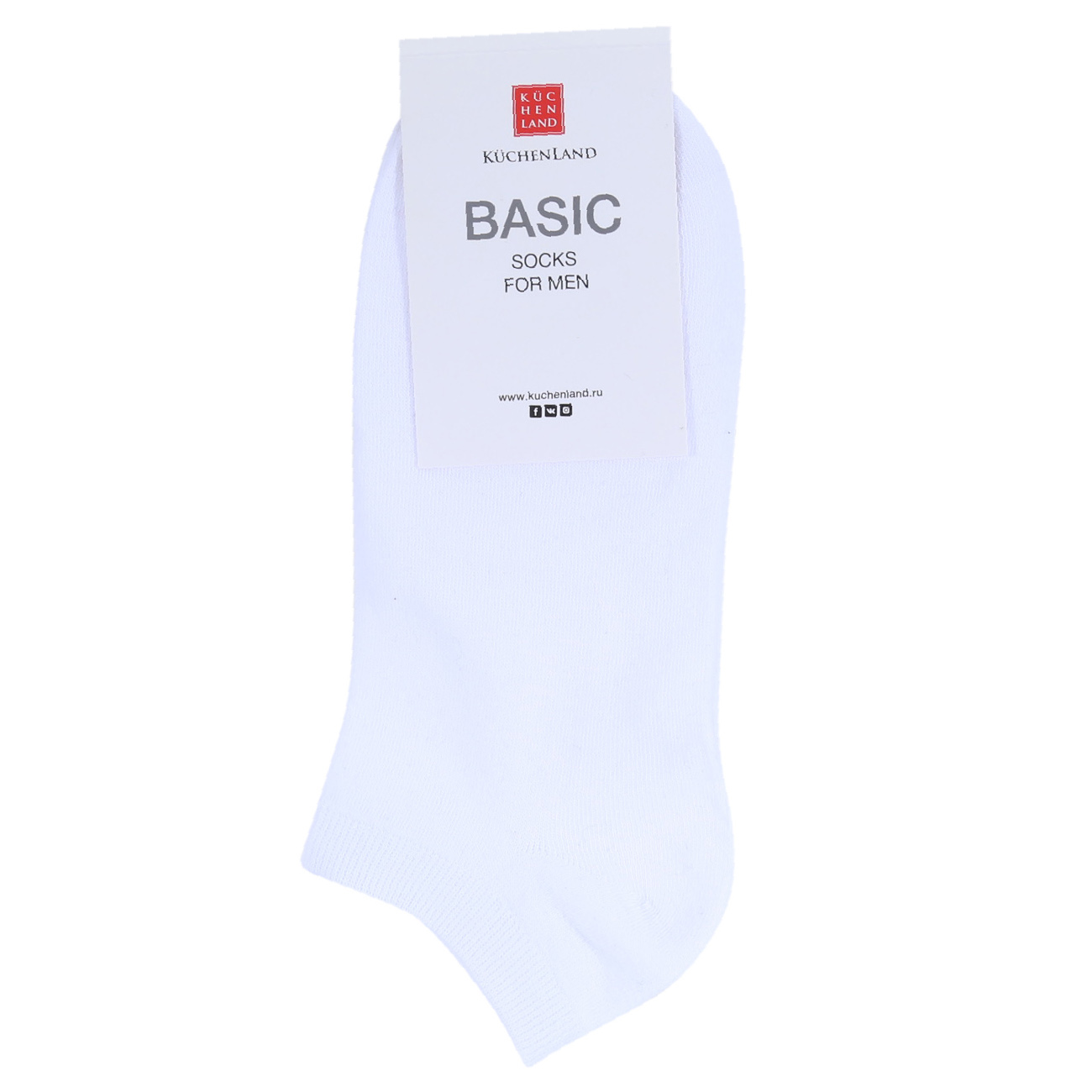 Men's socks, Size 39-42, cotton / polyester, white, Basic изображение № 2