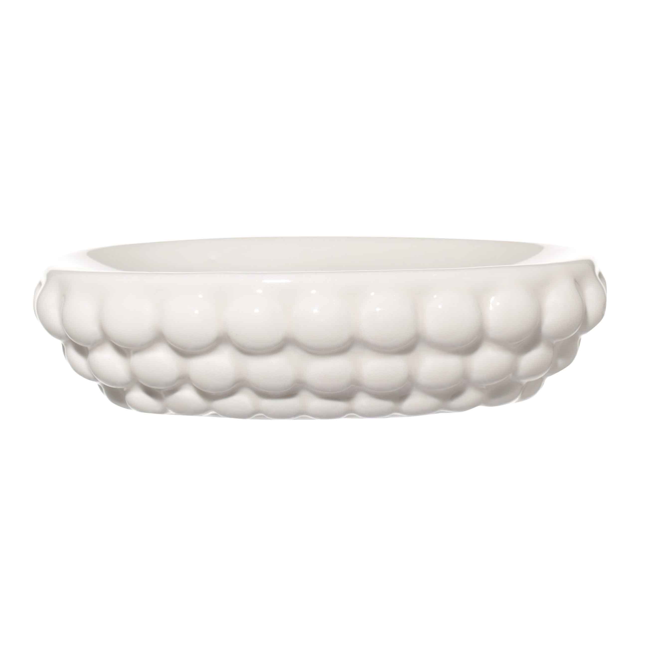 Soap dish, 13x10 cm, ceramic, oval, milk, Bubbles, Bubbly изображение № 2