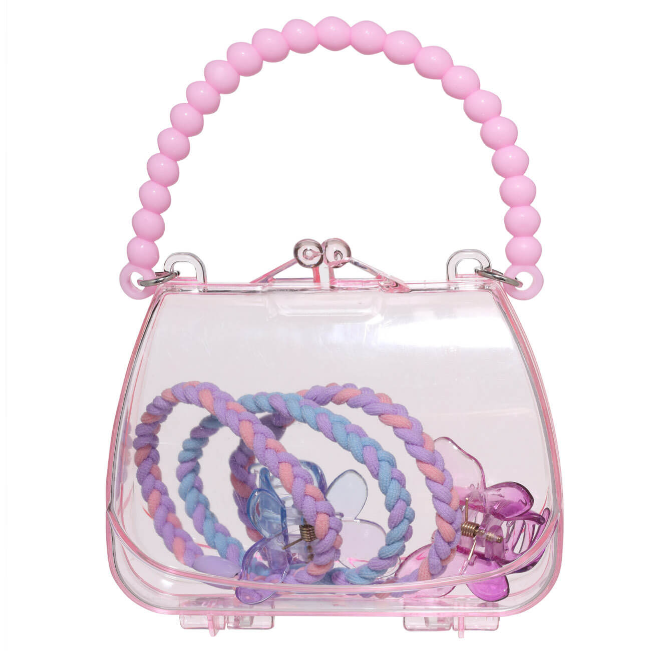 Hair accessories Set, 6 pr, Plastic / Polyester, Pink, Handbag, Hairstyle изображение № 1