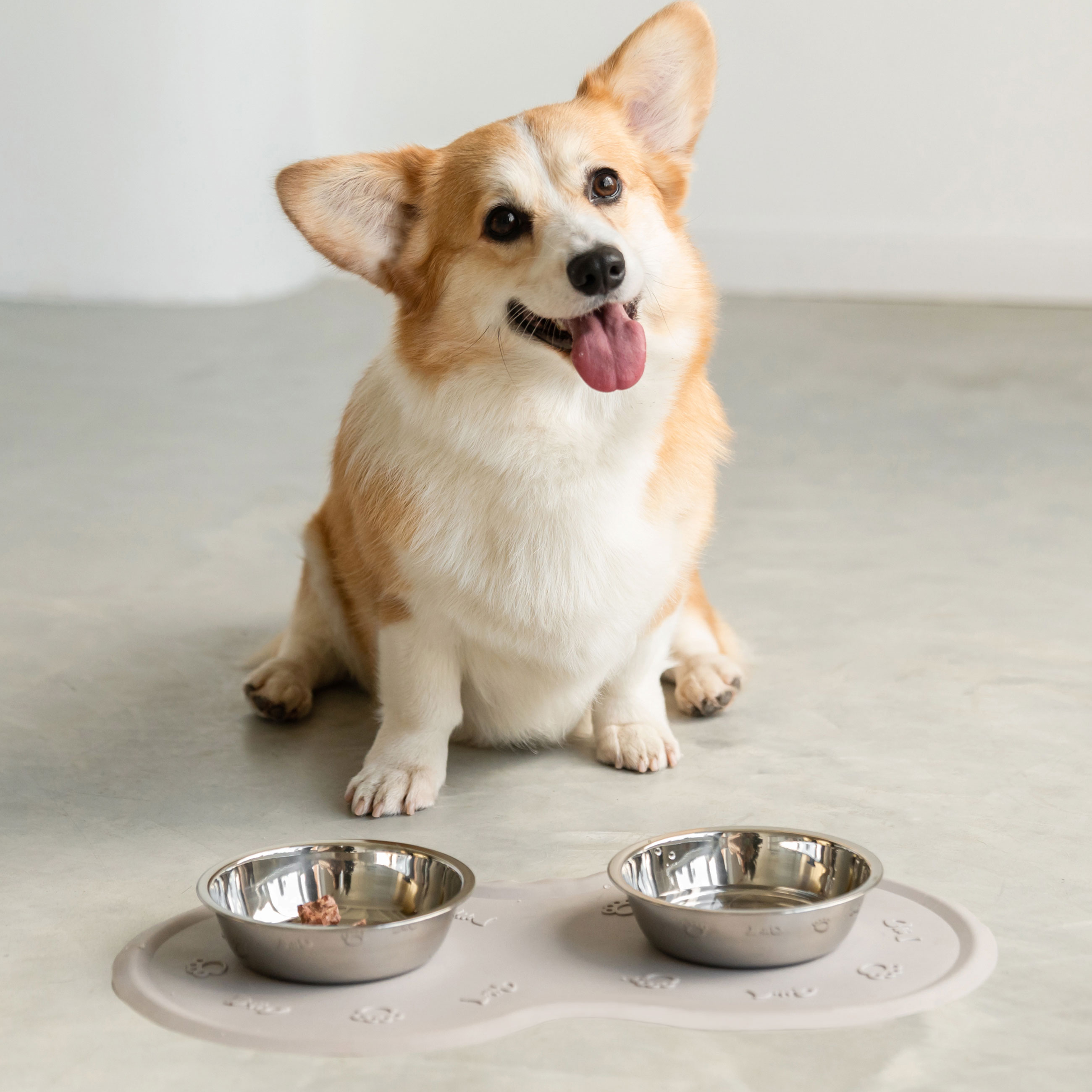 Pet bowl mat, 45x25 cm, rubber, gray-beige, Favorite pet изображение № 4