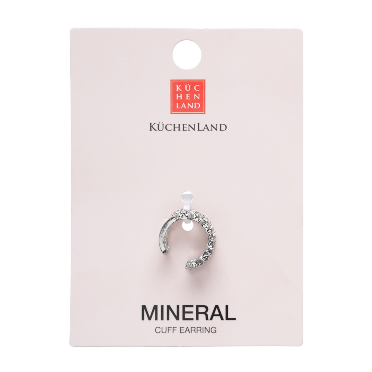 Cuff Earring, single size, Metal / Rhinestones, Silver, Mineral изображение № 3