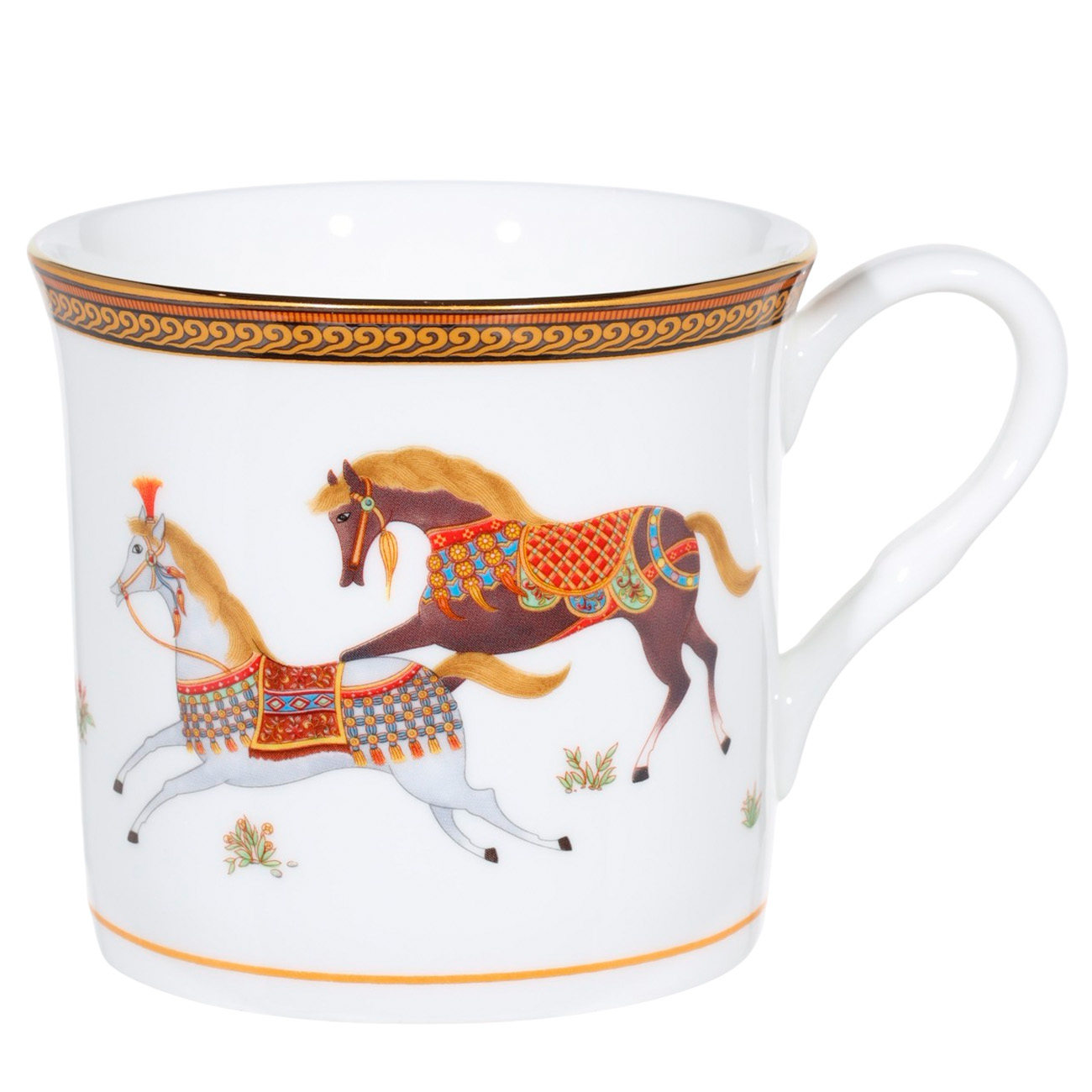 Mug, 300 ml, 4 pcs, porcelain F, white, Horses, Blue wind изображение № 3