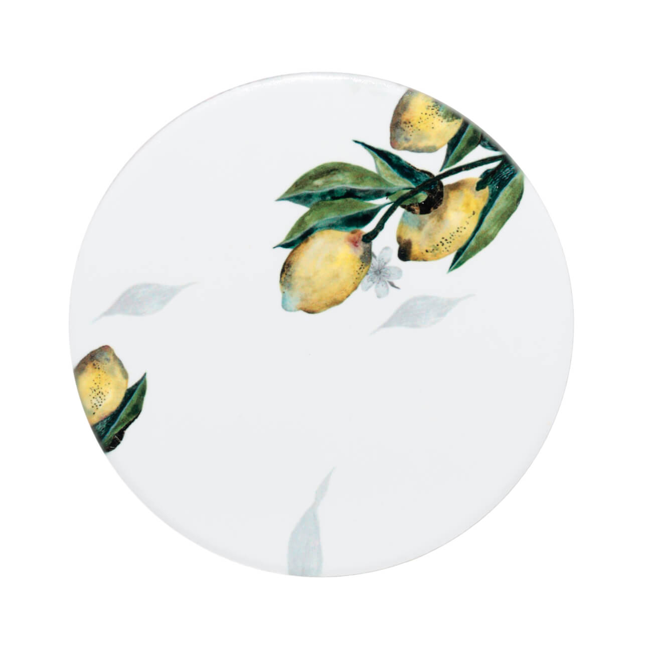 Mug stand, 11 cm, ceramic / cork, round, white, Lemons, Sicily in bloom изображение № 1