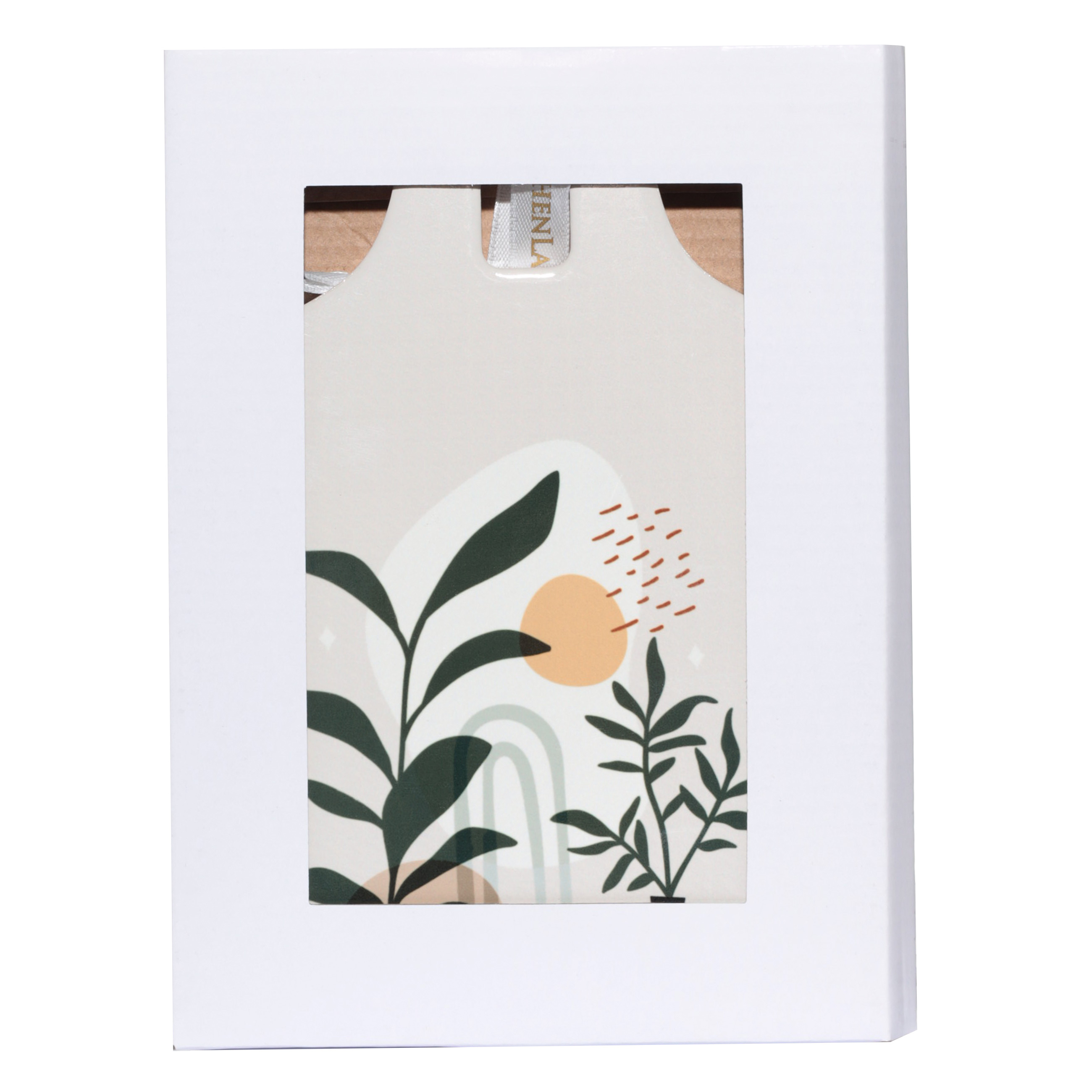 Hot plate, 15x21 cm, ceramic / cork, beige, Plants, Abstract изображение № 3