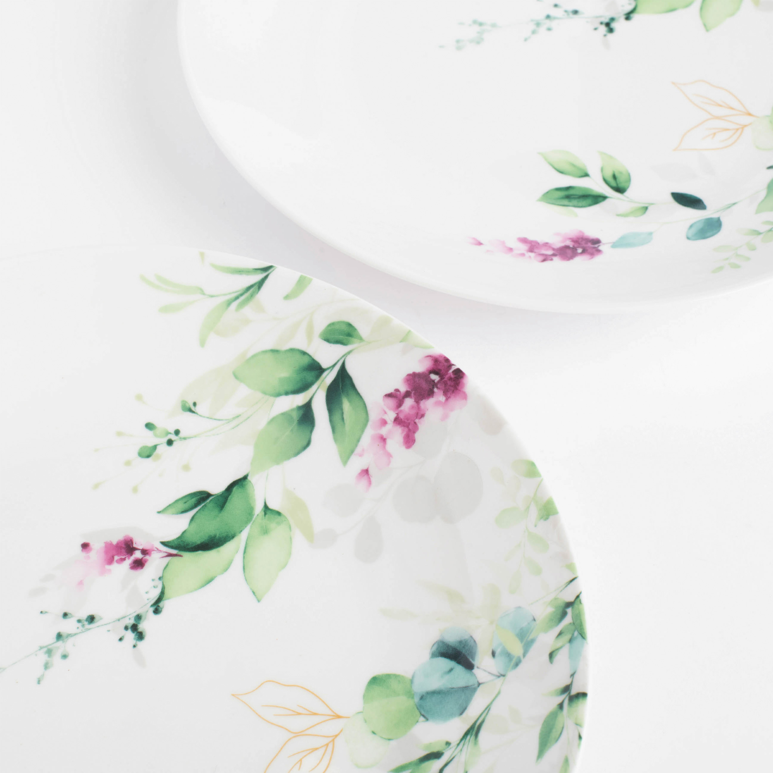 Snack plate, 23 cm, 2 pcs, porcelain N, white, Watercolor flowers, Senetti изображение № 4
