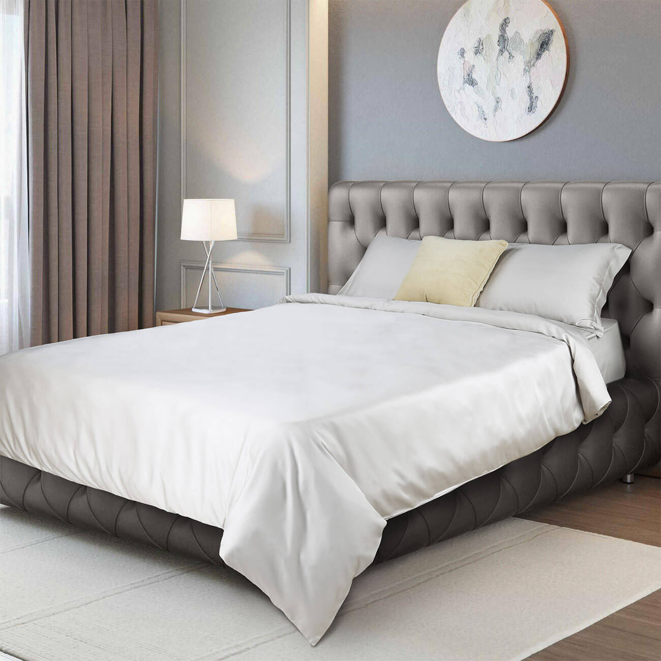Bed linen set euro, bamboo, light grey, Pure bamboo изображение № 1