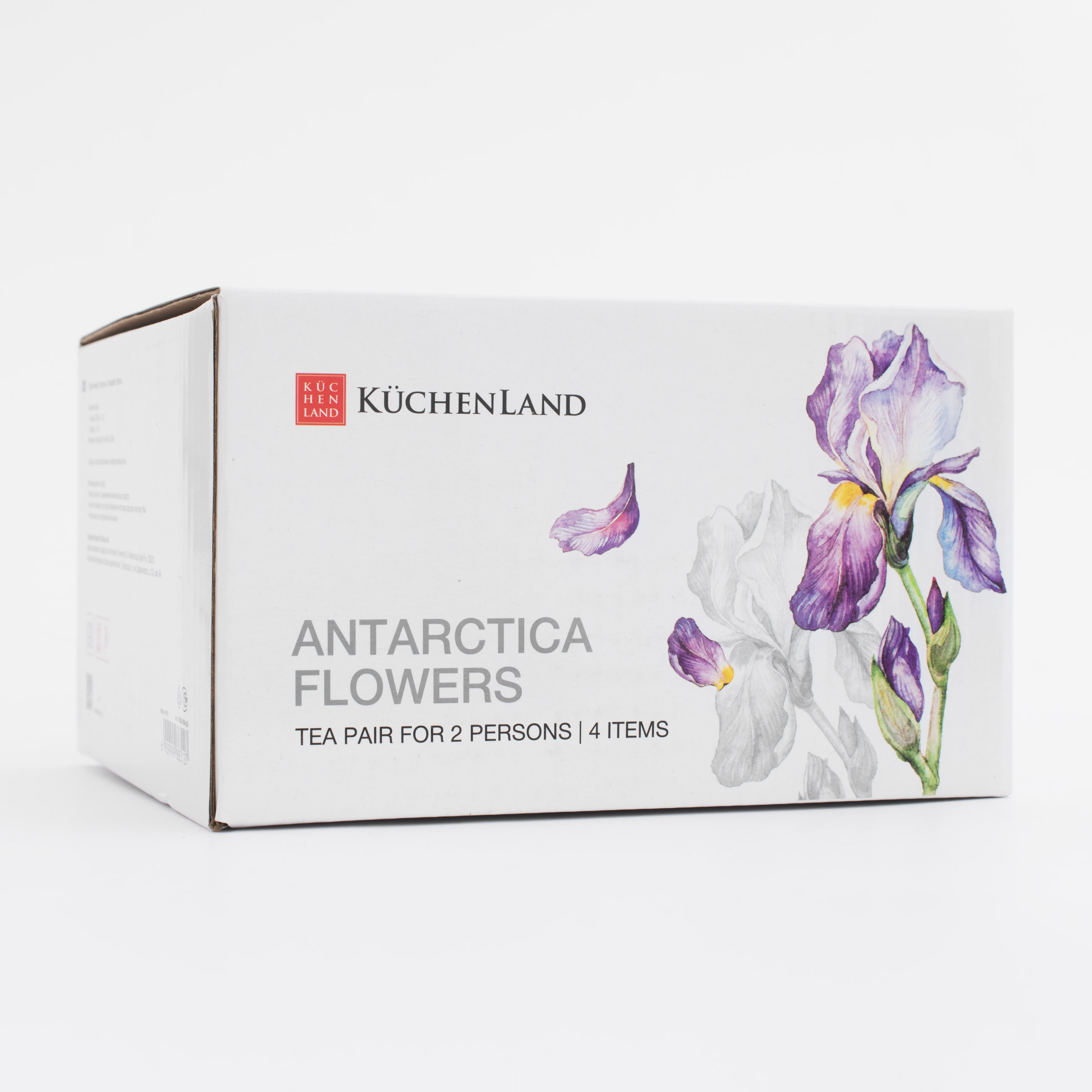 Pair of tea, 2 persons, 4 pcs, 280 ml, porcelain F, with silver edging, Irises, Antarctica Flowers изображение № 6