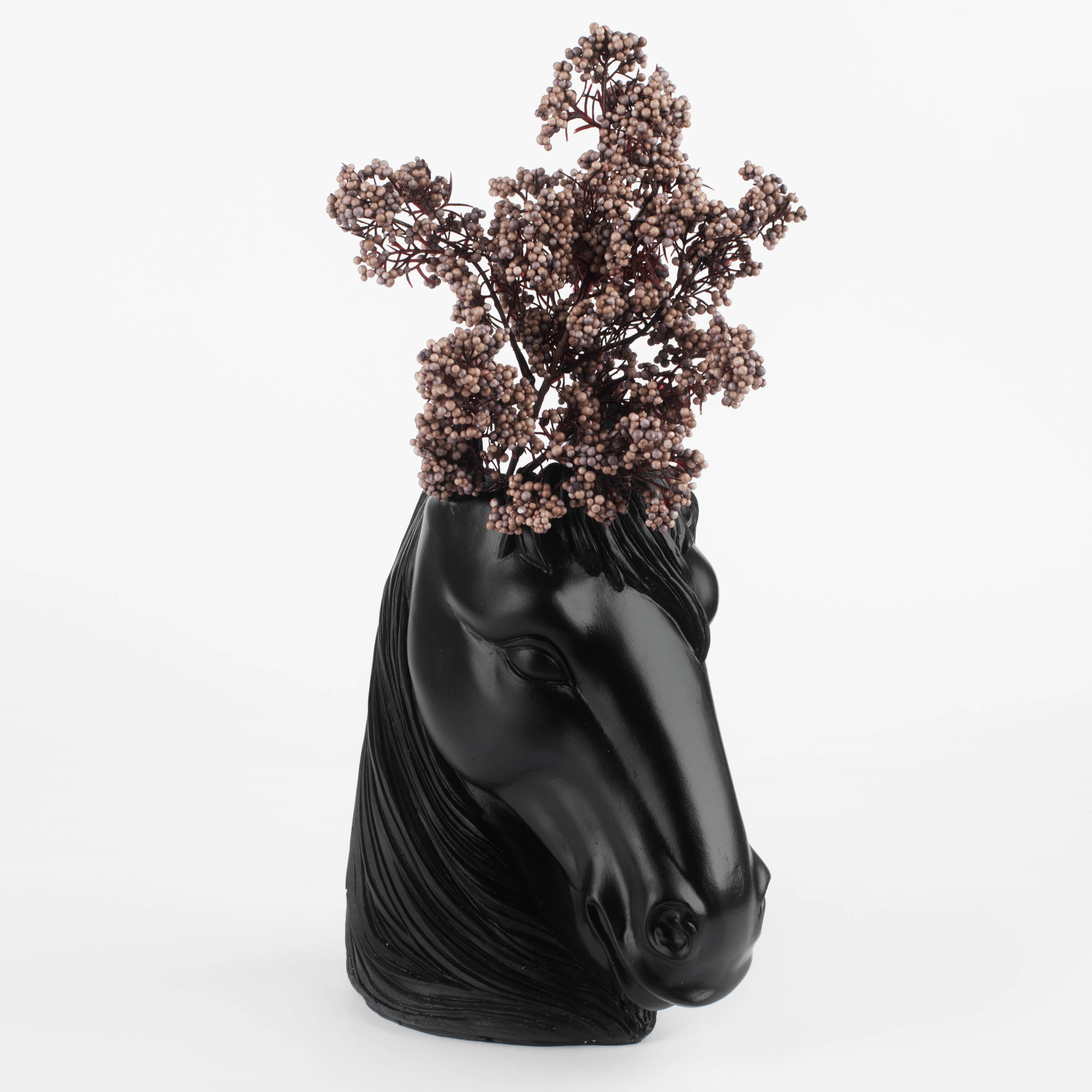 Decorative vase, 25 cm, polyresin, black, Horse head, Horse изображение № 5