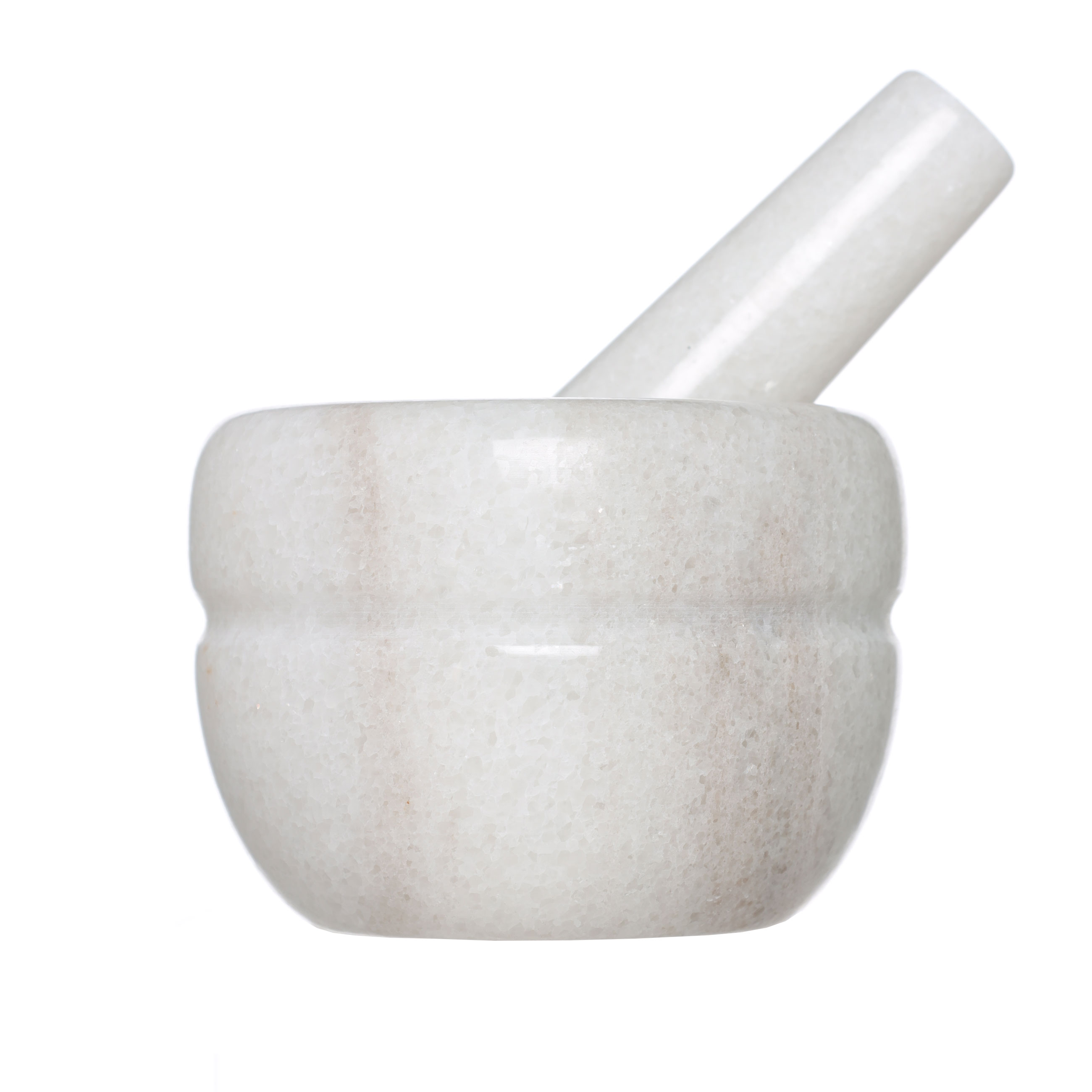 Spice mortar, 10 cm, with pestle, Marble, White, Stripe, Marble изображение № 3