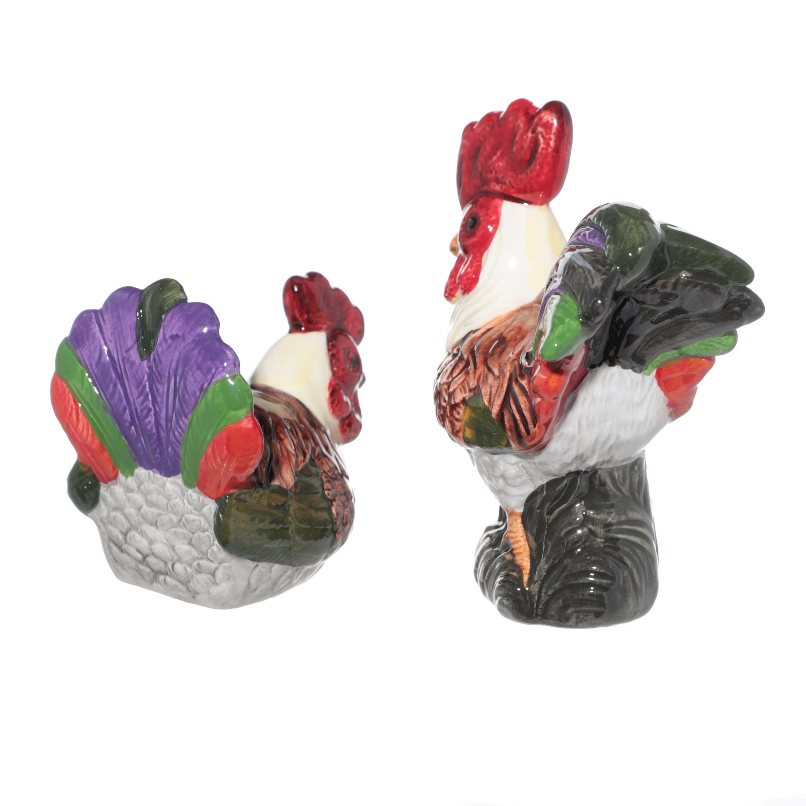 Salt and pepper set, 14 cm, on a stand, ceramic, Rooster with chicken, Rooster изображение № 3
