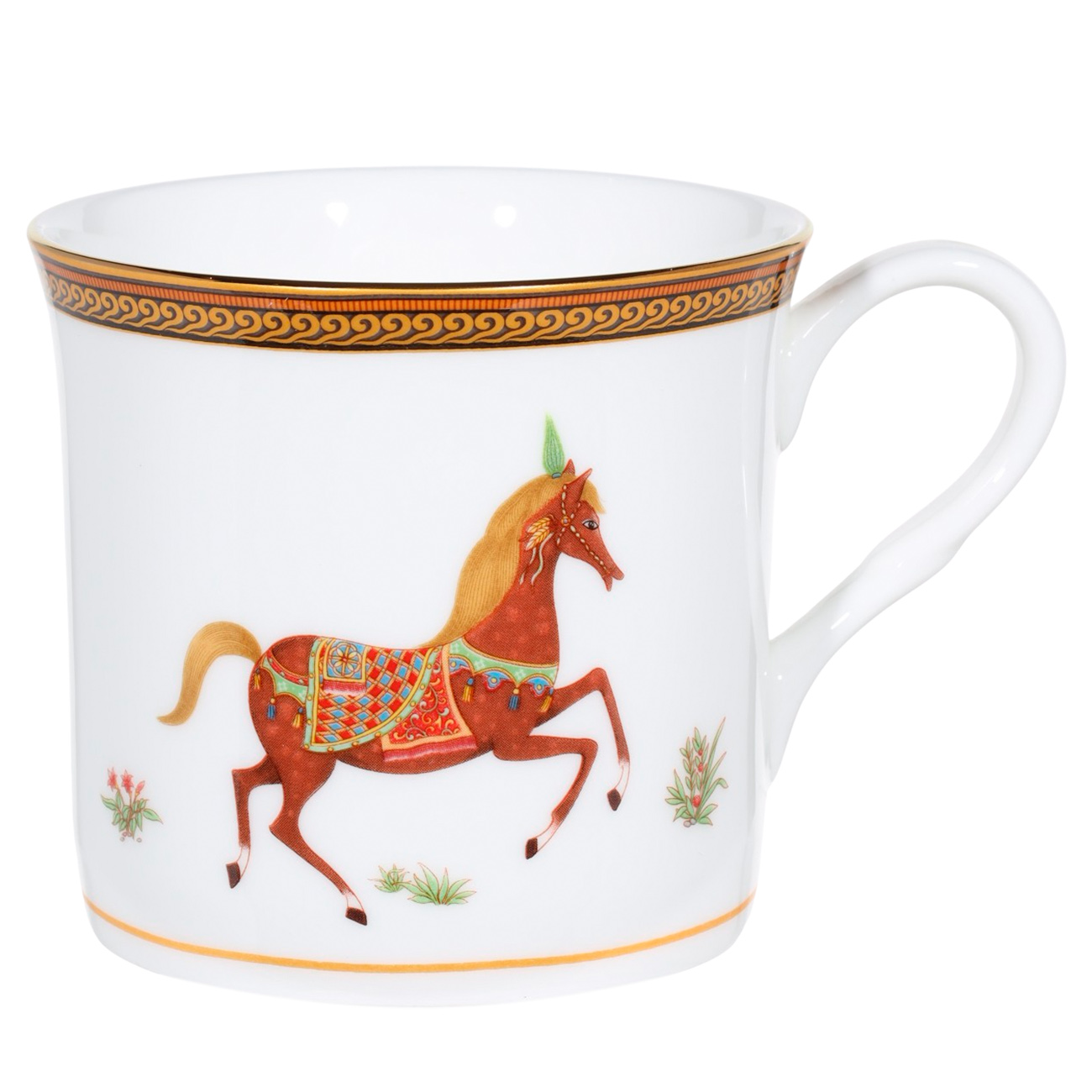 Mug, 300 ml, 4 pcs, porcelain F, white, Horses, Blue wind изображение № 6