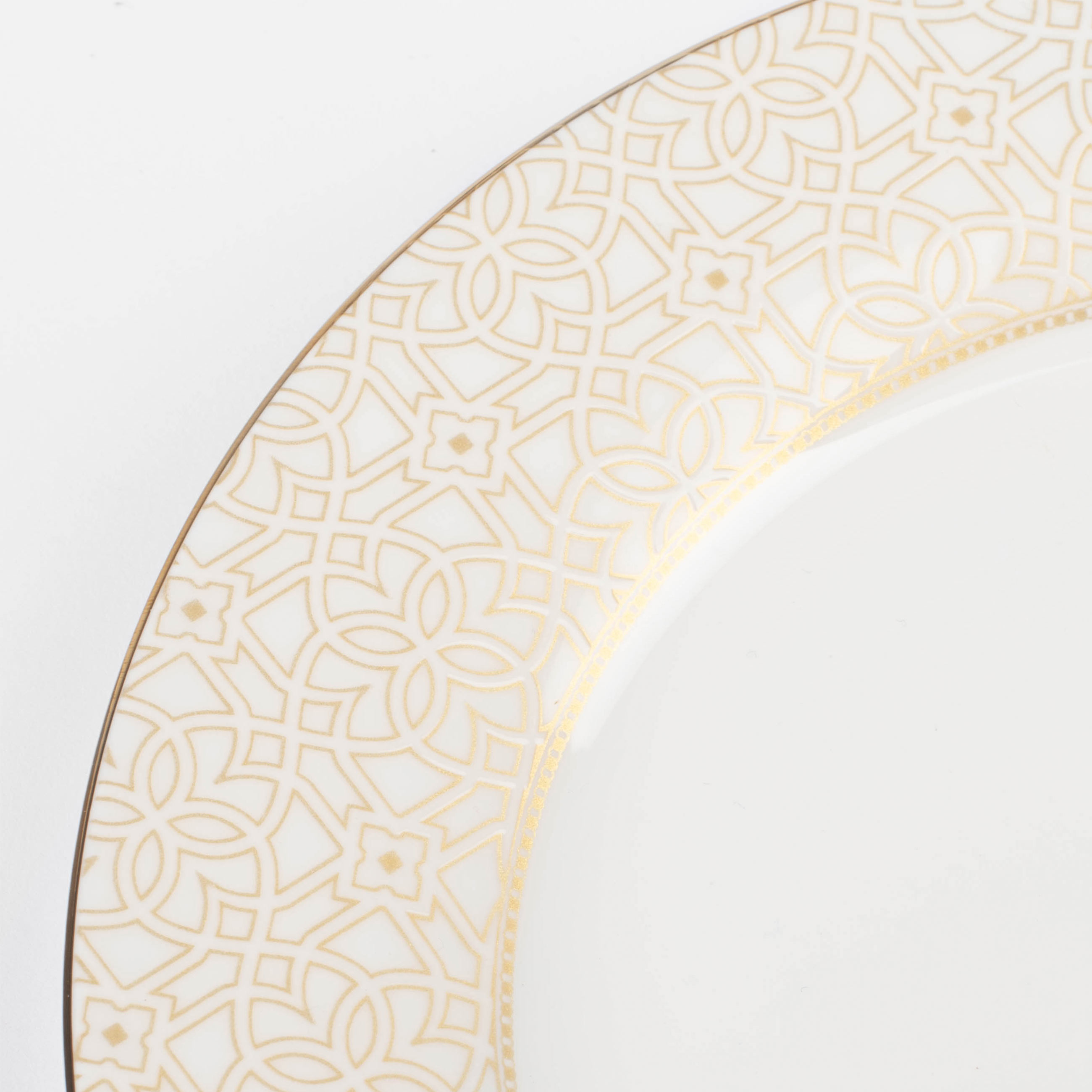 Dessert plate, 19 cm, porcelain F, gray, with golden edging, Ornament, Liberty изображение № 5