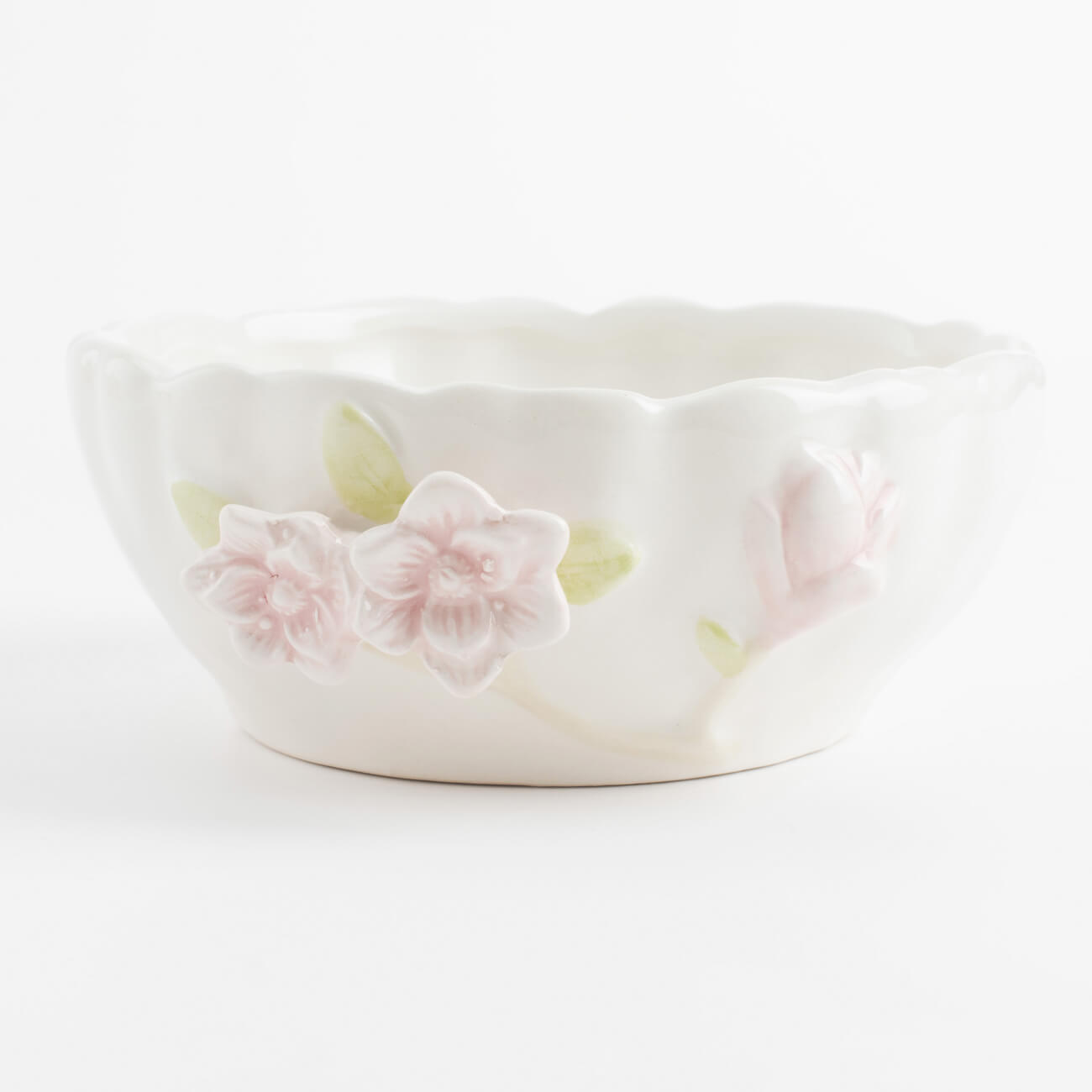 Salad bowl, 15x6 cm, ceramic, milk, Magnolia flowers, Magnolia изображение № 1
