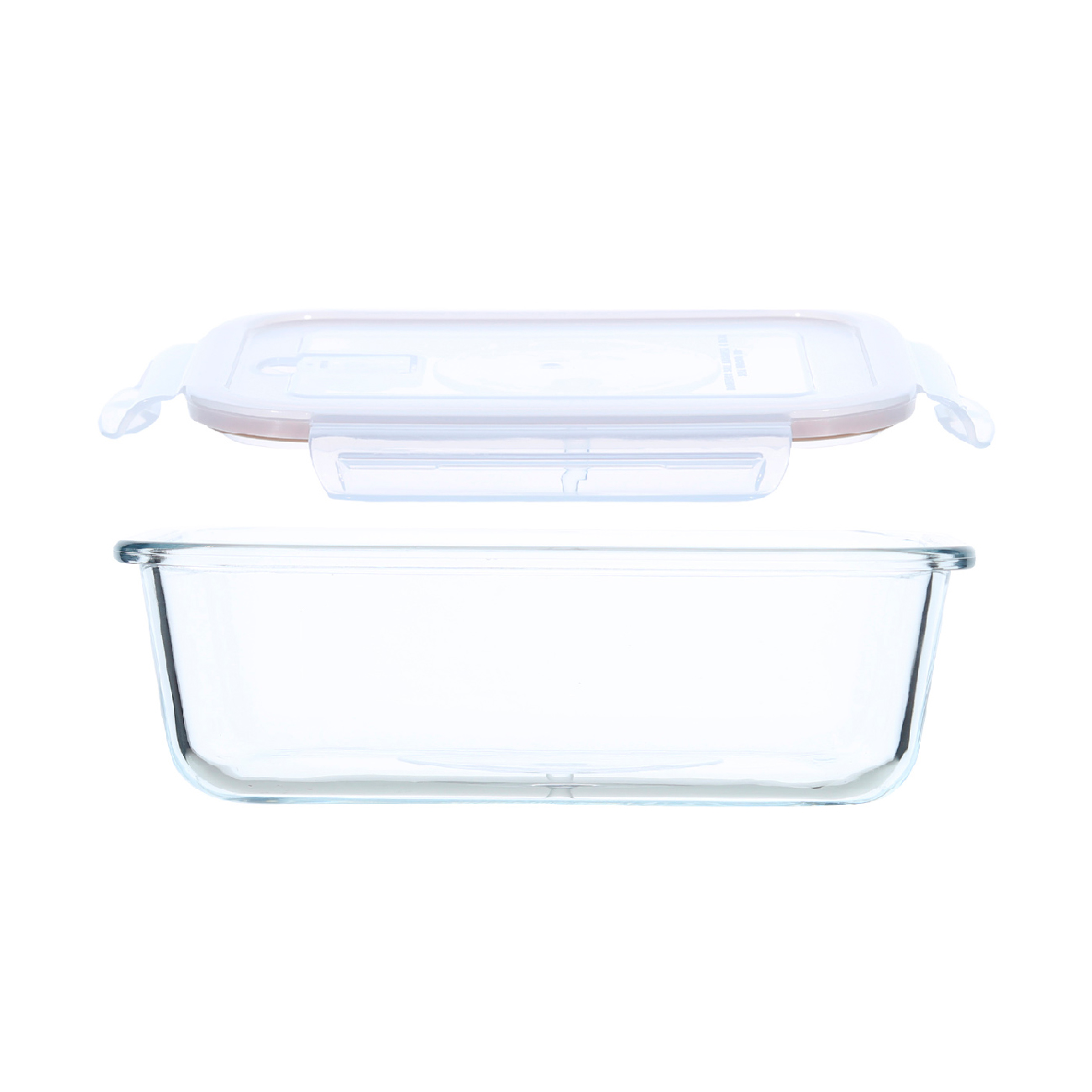 Container, 640 ml, with clips, with valve, glass T / plastic, rectangular, Soft kitchen изображение № 3