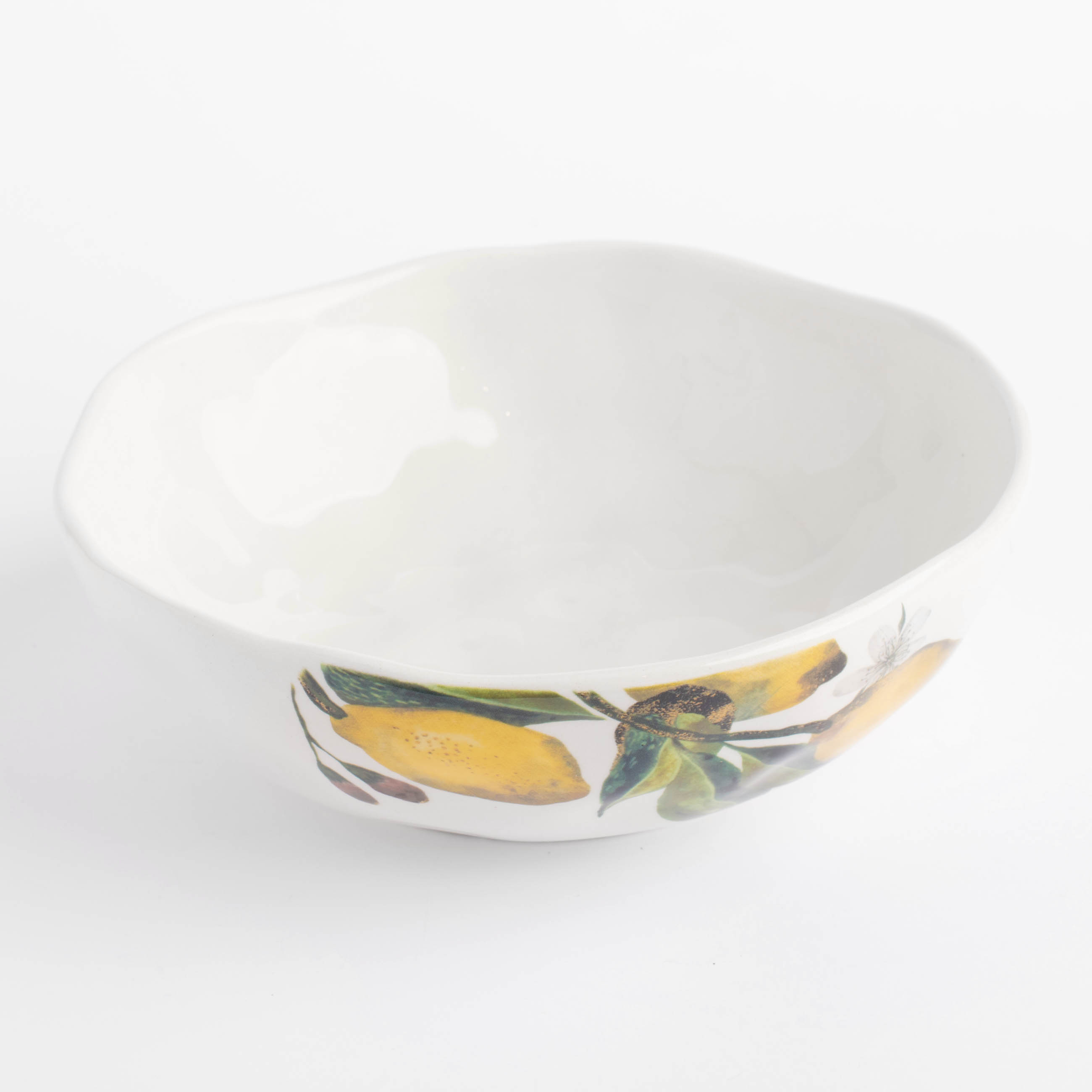 Salad bowl, 17x5 cm, 550 ml, ceramic, white, Lemons on a branch, Sicily in bloom изображение № 2