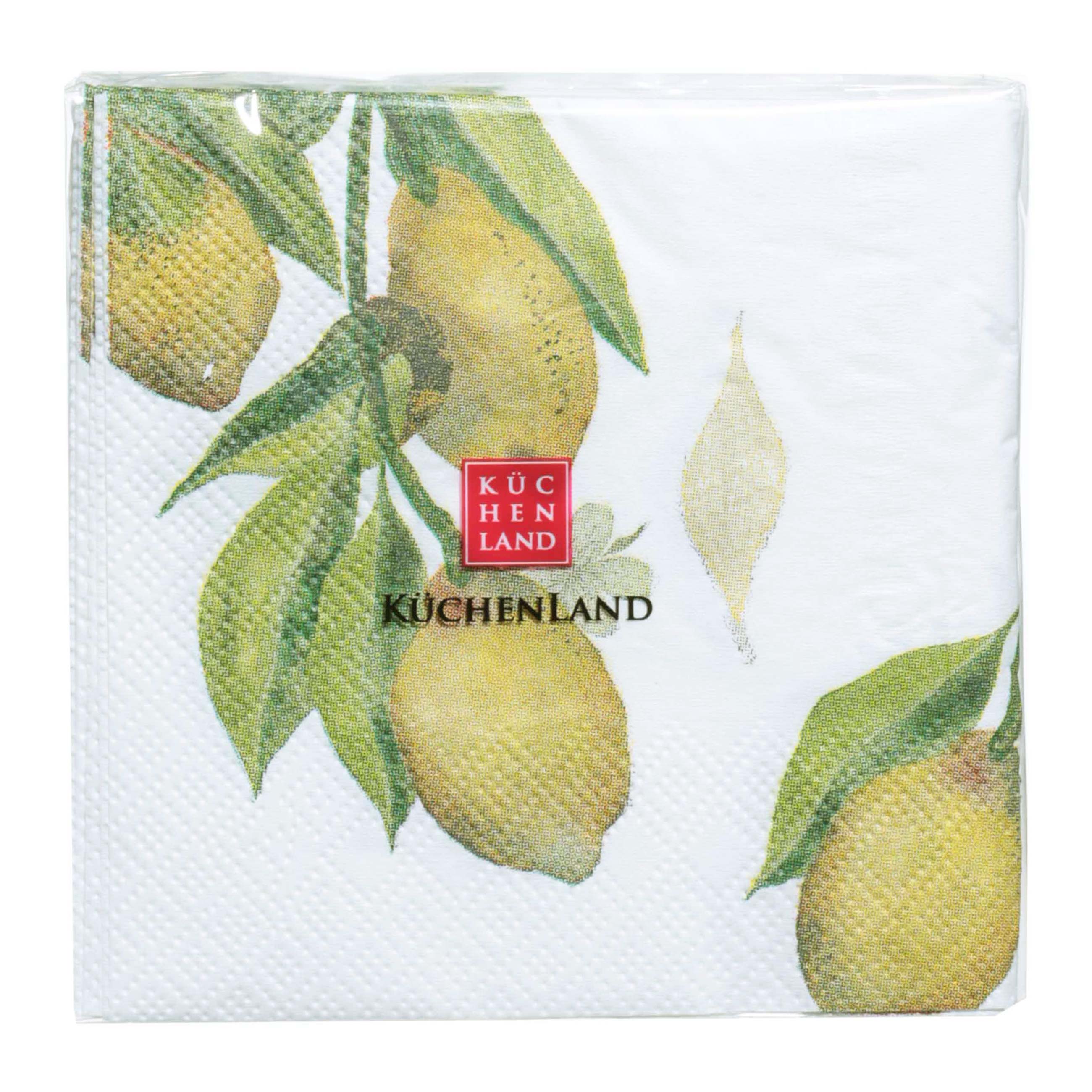 Paper napkins, 21x21 cm, 20 pcs, square, Lemons on a branch, Sicily in bloom изображение № 3