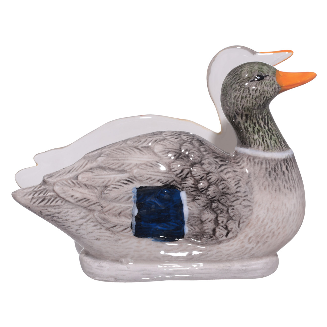 Napkin holder, 15 cm, with toothpick compartment, ceramic, Duck with duckling, Duck изображение № 3