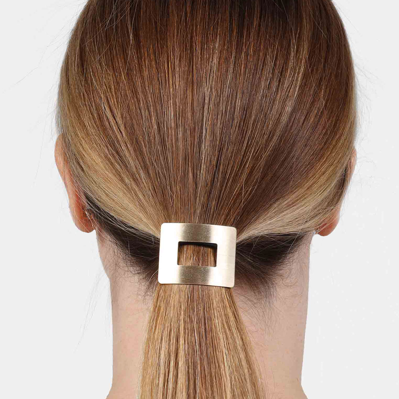 Elastic band for hair, 5 cm, metal, gold, Square, Hairstyle изображение № 2