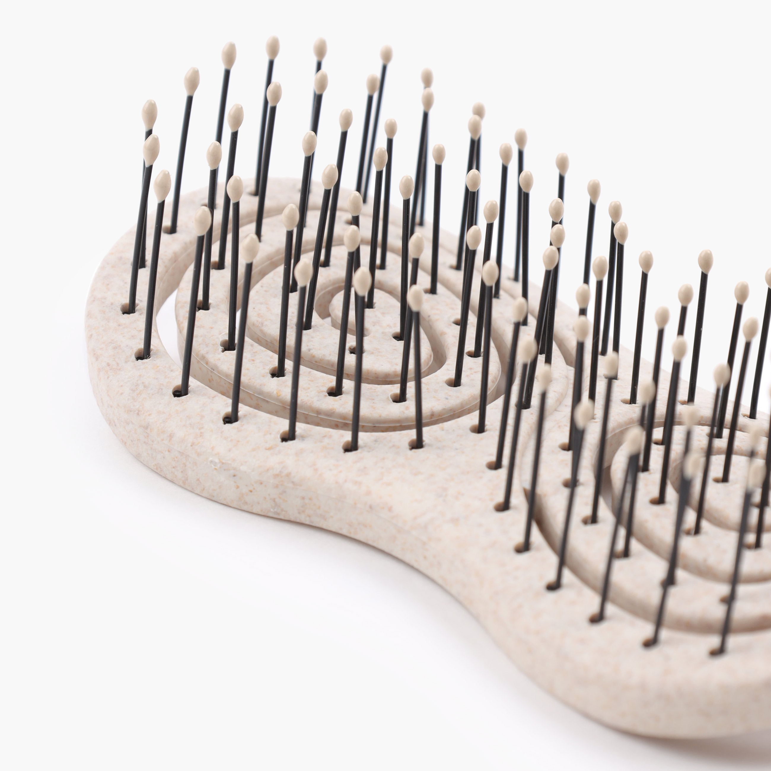 Hair massage comb, 9 cm, travel, vegetable fiber / plastic, beige, Zipo изображение № 4