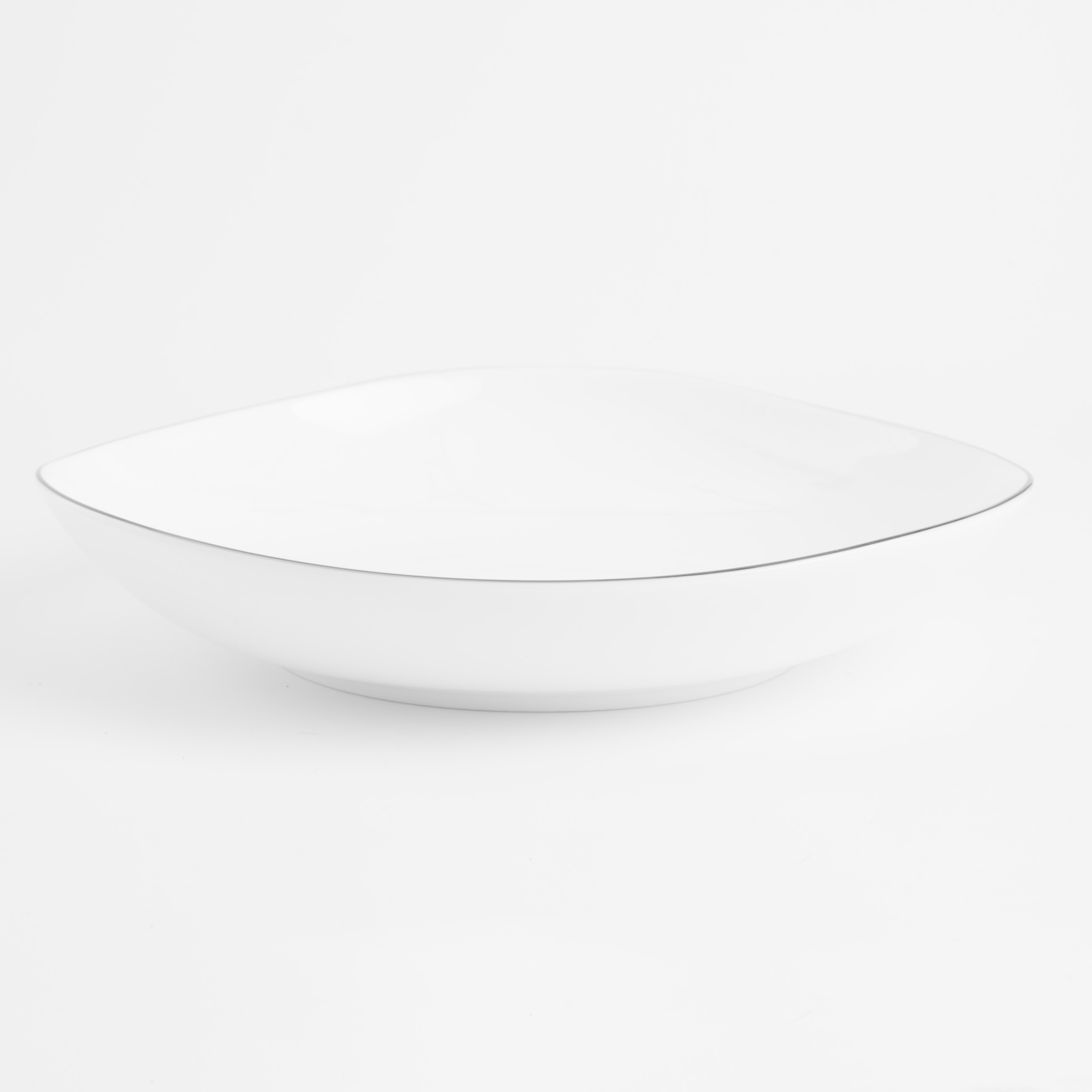 Soup plate, 21x4 cm, porcelain F, white, Bend silver изображение № 5