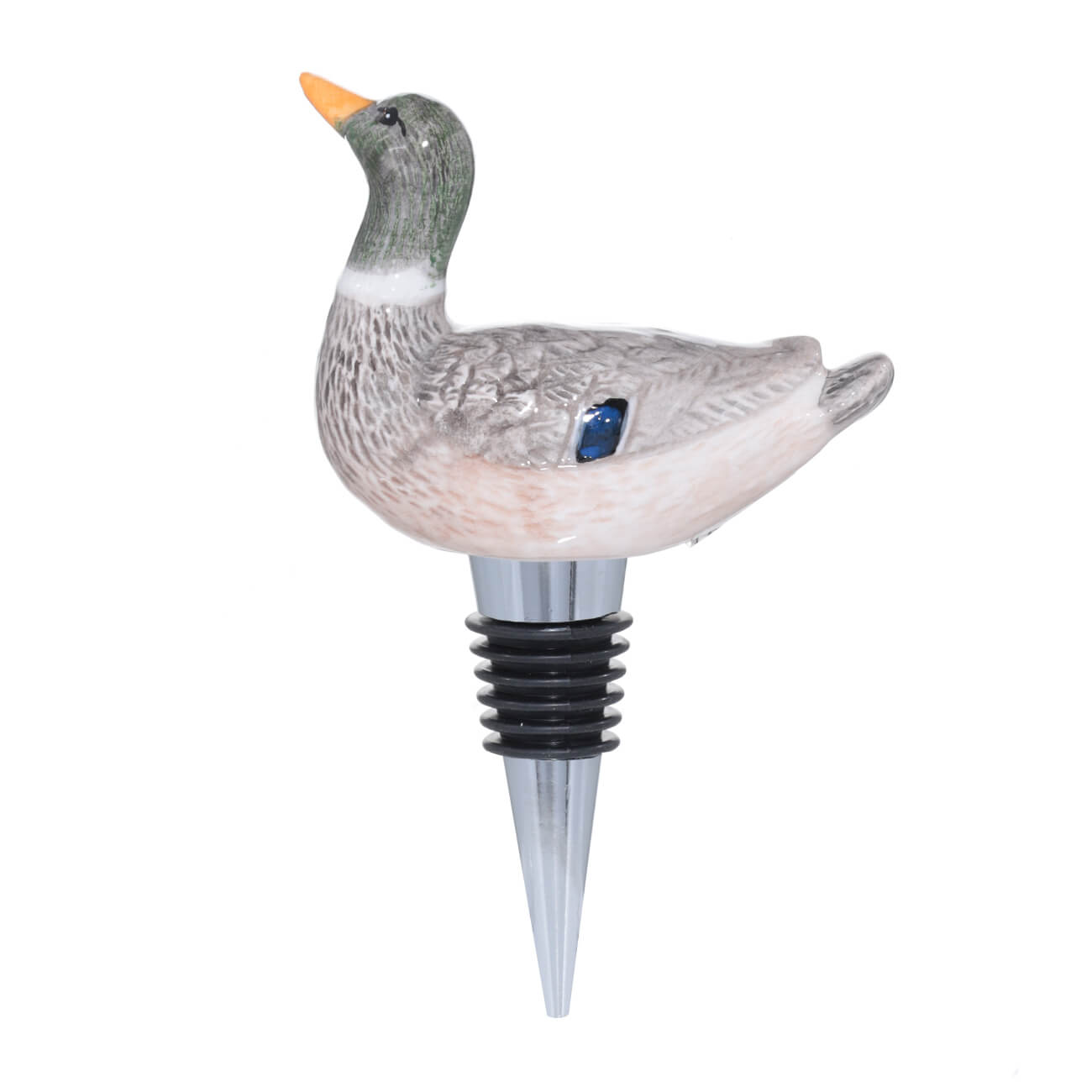 Wine bottle stopper, 12 cm, Metal / ceramic, Duck, Duck изображение № 1