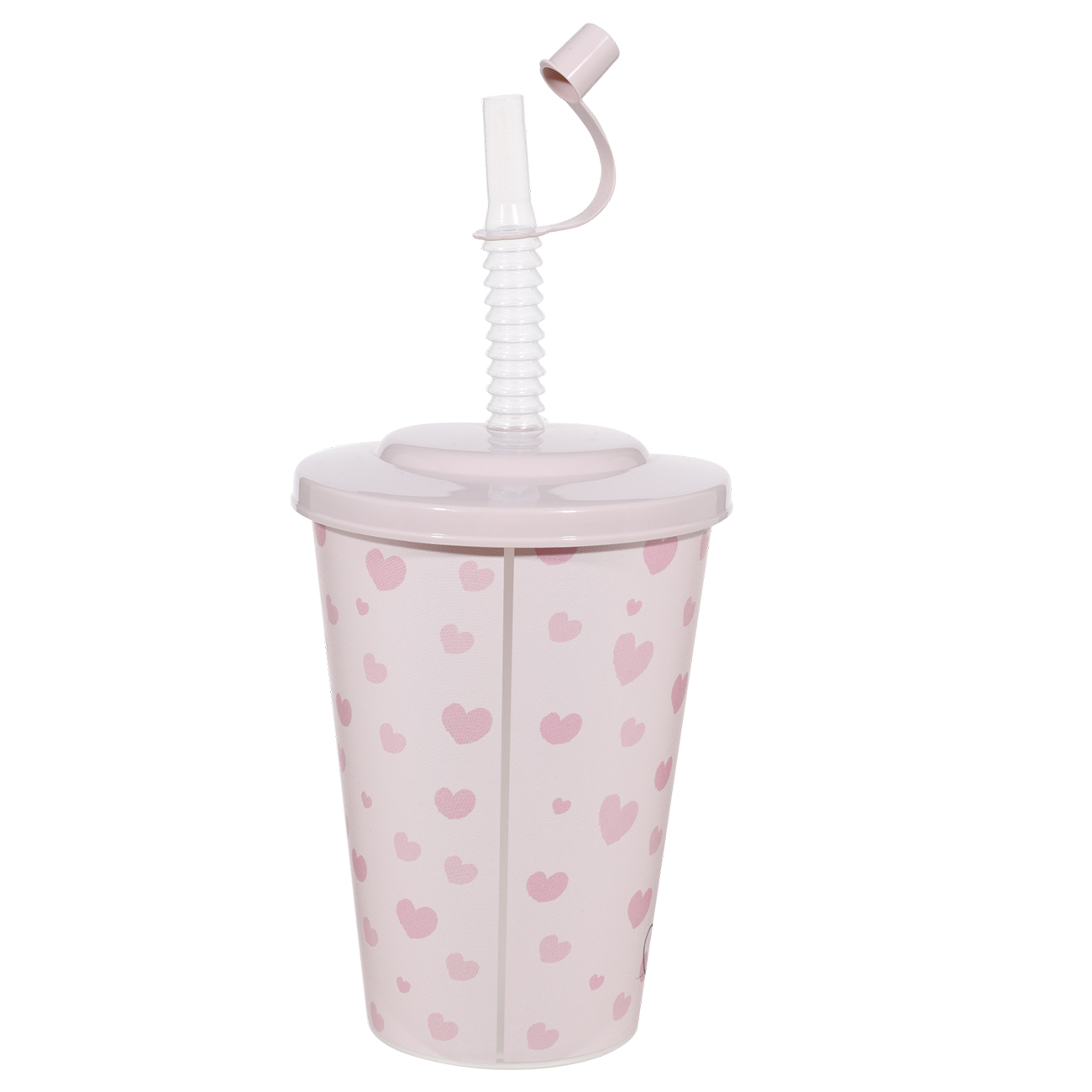 Glass, children's, 500 ml, with lid and tube, plastic, pink, Kitty, Cat изображение № 2