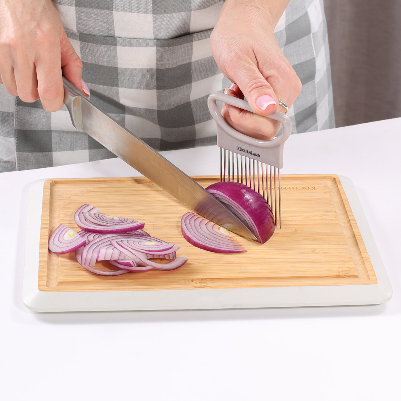 Onion slicer holder, 11x9 cm, plastic / steel, Beige, Soft Kitchen изображение № 3