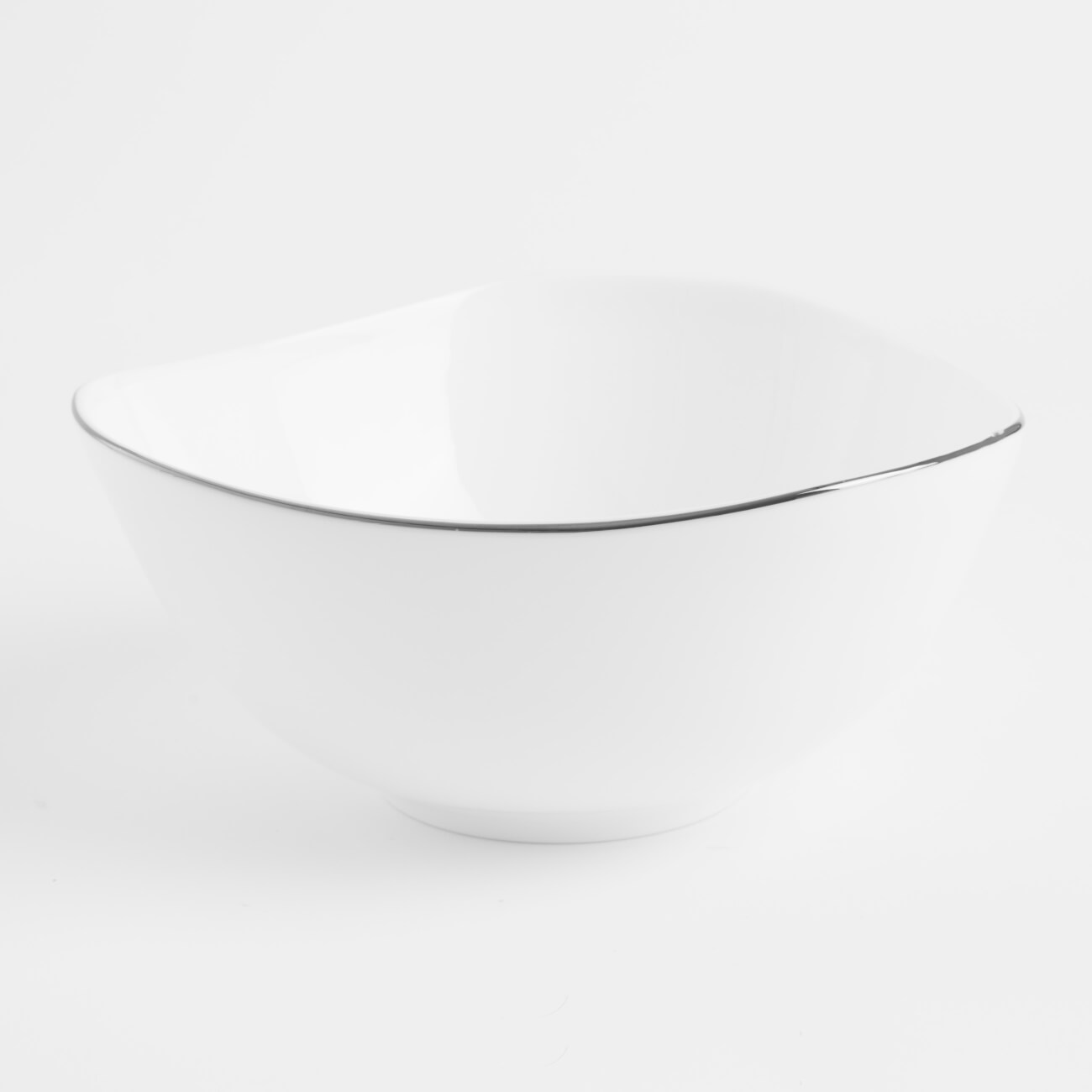 Salad bowl, 15x7 cm, 600 ml, porcelain F, white, Bend silver изображение № 1