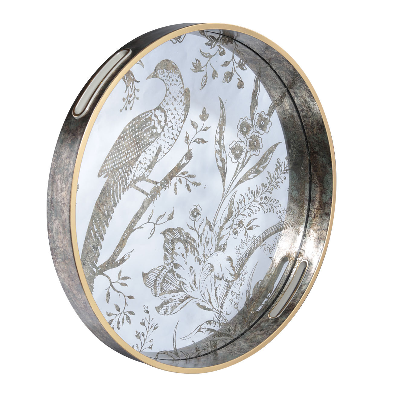 Tray, 36 cm, plastic / glass, Round, Mirror, Bird, Bluebird изображение № 2
