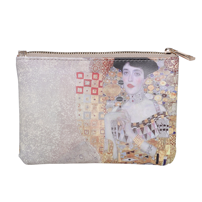 Cosmetic bag, 19x13 cm, polyurethane, rectangular, Gold Adele, Klimt, Art Adele изображение № 2