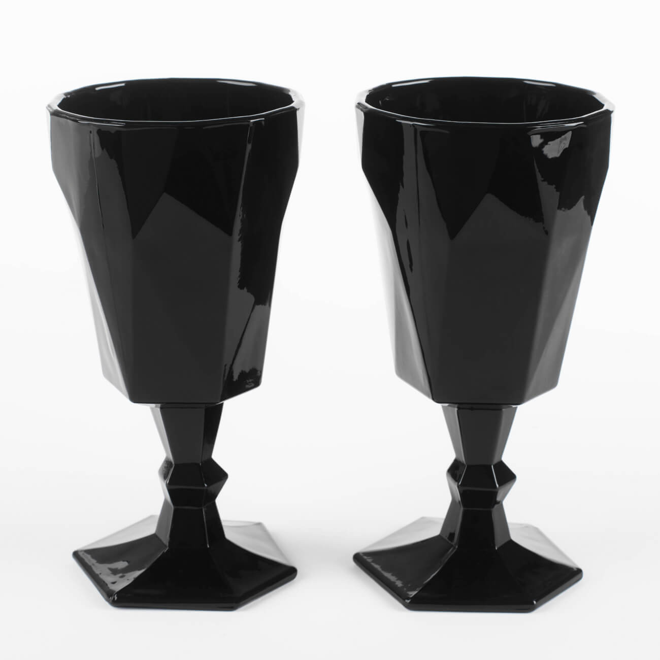 Wine glass, 280 ml, 2 pcs, glass R, black, Geometry color изображение № 1