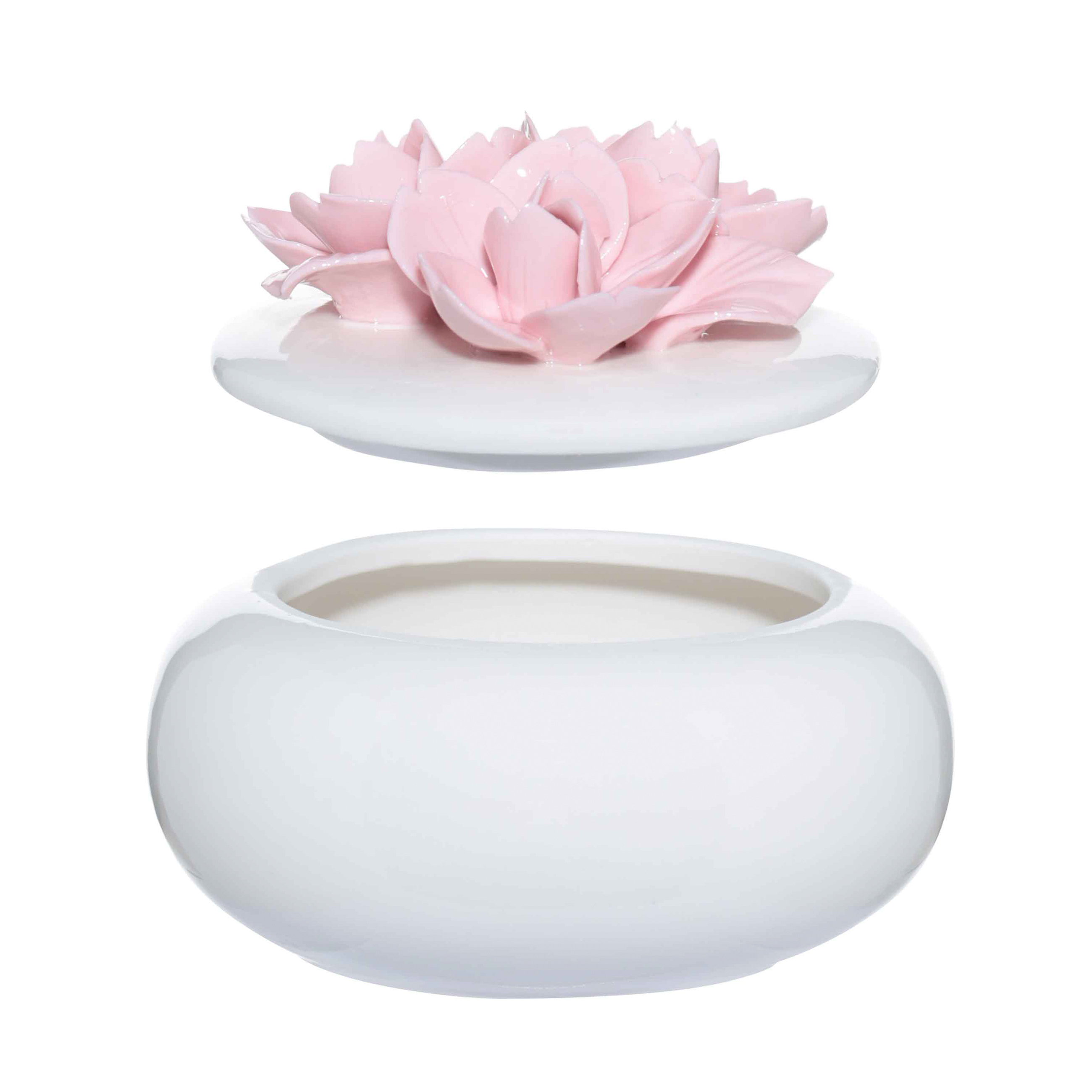 Jewelry box, 11x9 cm, ceramic, white, Flowers, Magnolia изображение № 3