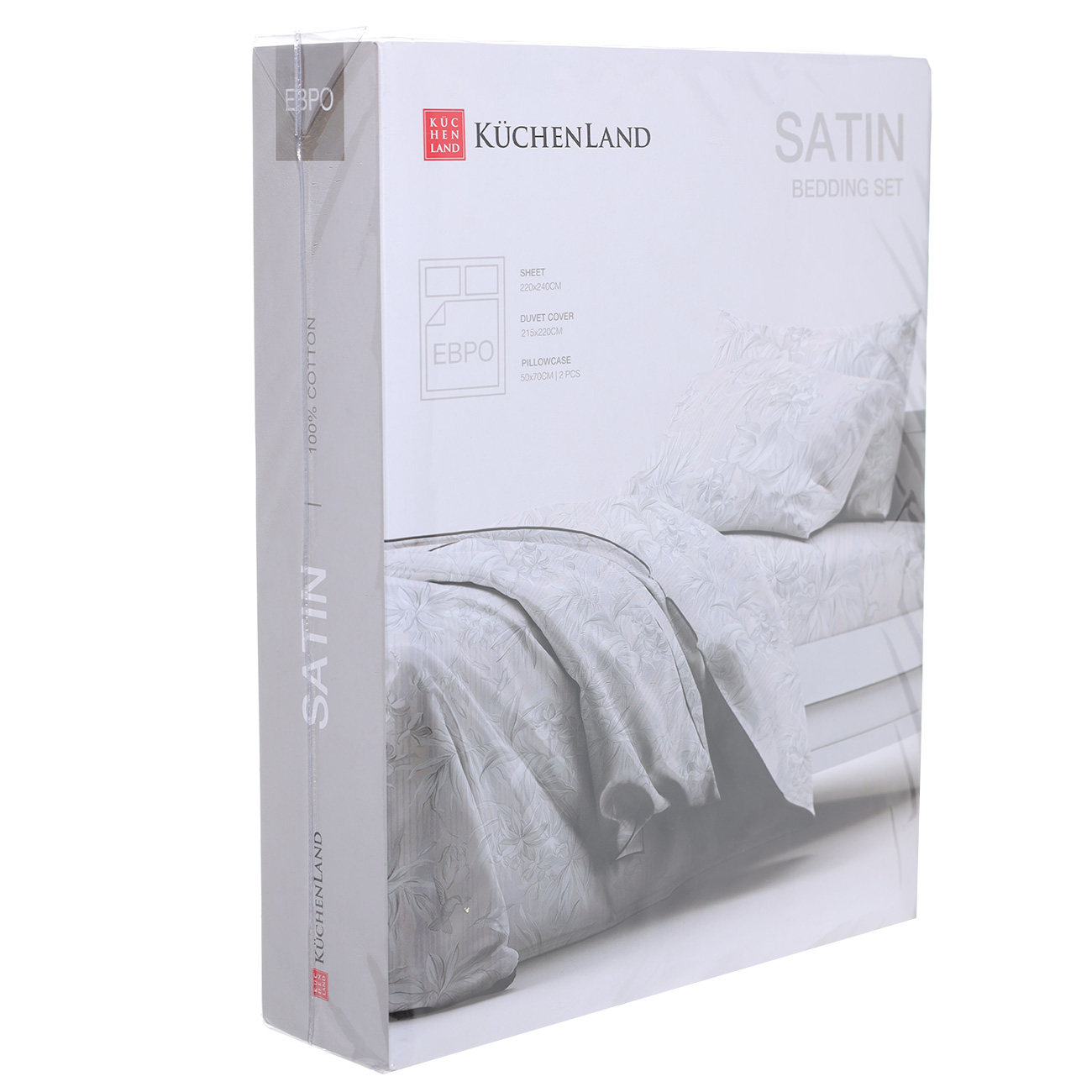 Bed linen set euro, satin 273 TC, gray, Blooming garden, Satin изображение № 4
