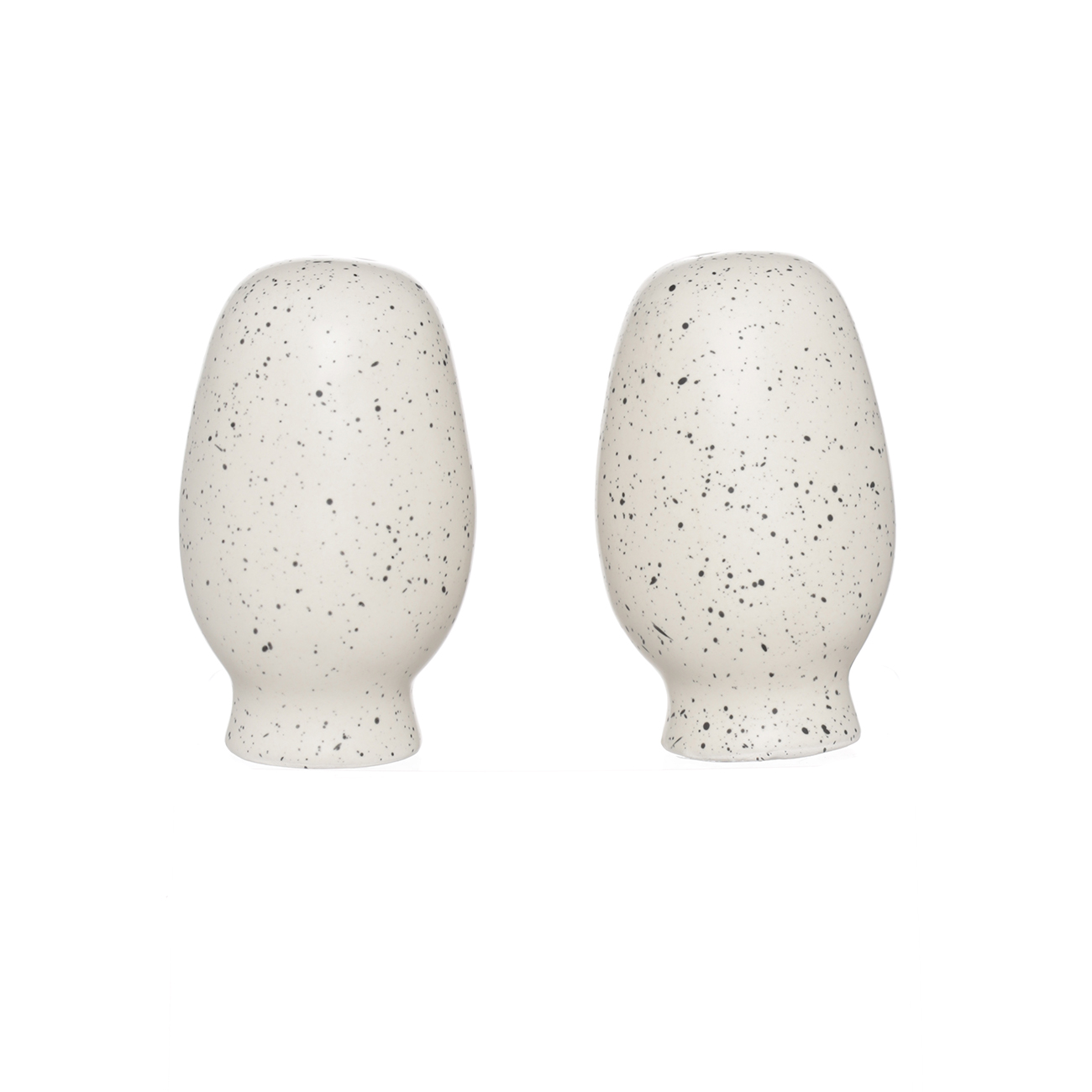 Salt and pepper set, 10 cm, ceramic, milk, speckled, Face, Face изображение № 2