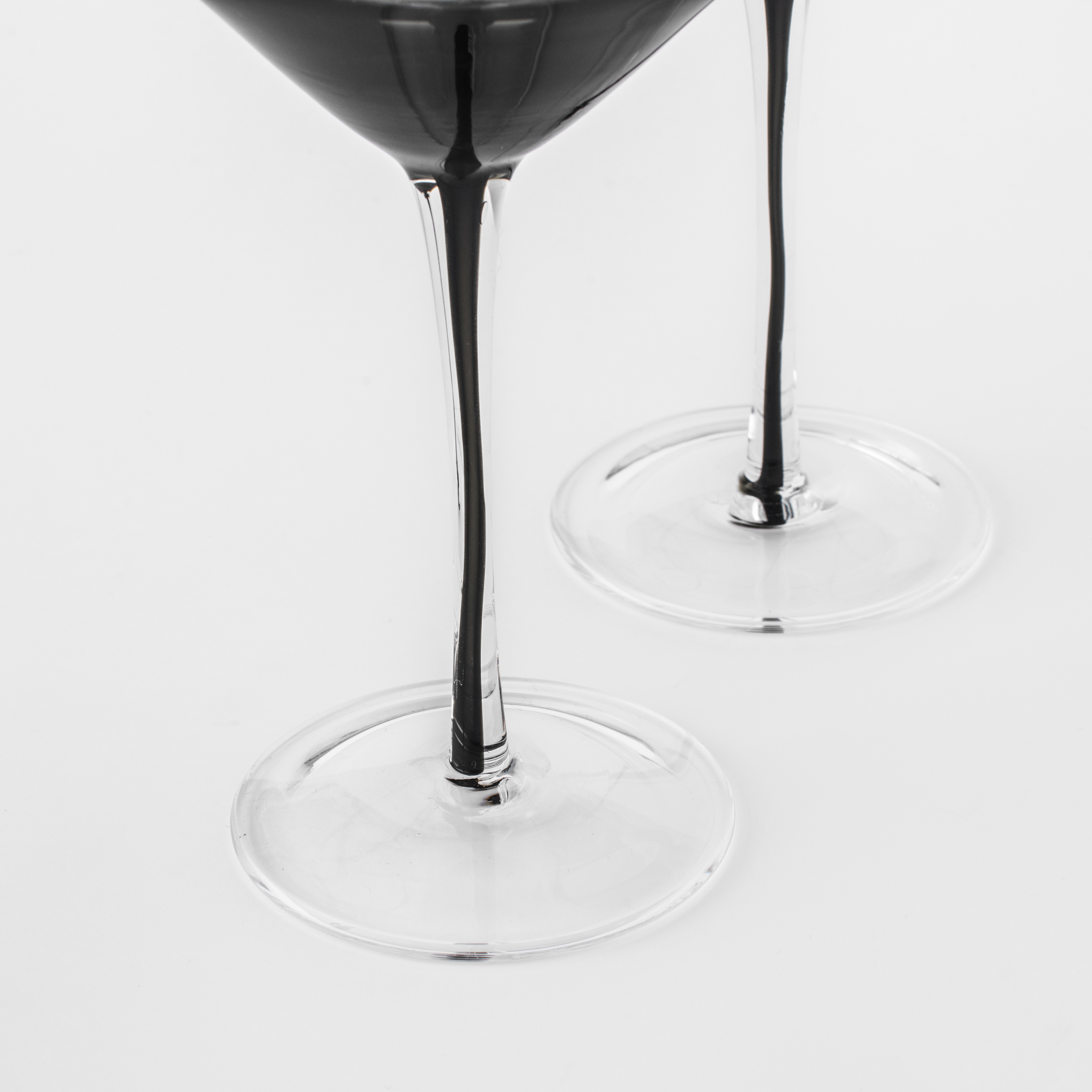 Champagne creamer glass, 280 ml, 2 pcs, glass, gray gradient, Black leg, Stone изображение № 6