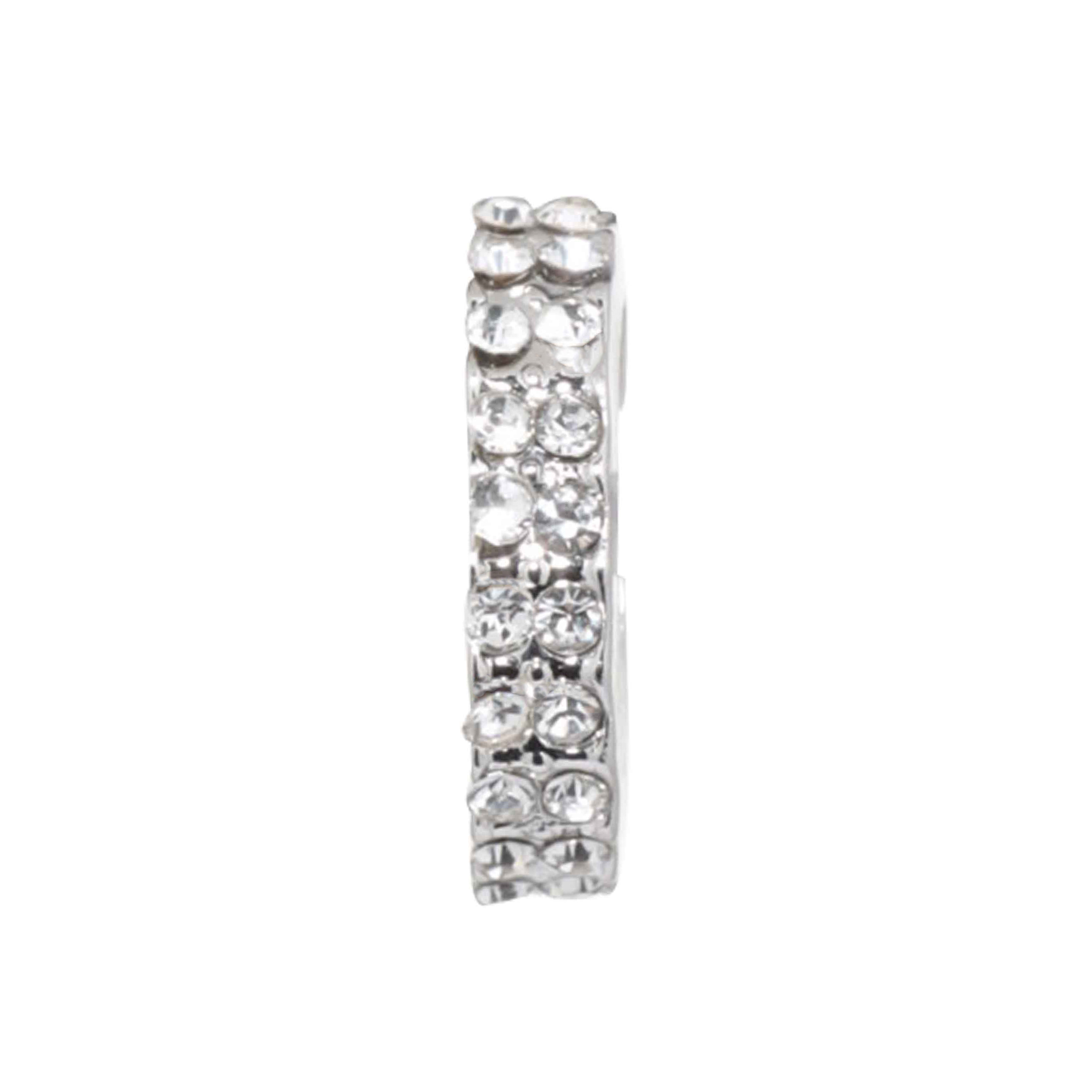 Cuff earring, 1 cm, metal, silver, Crystals, Jewelry crystal изображение № 2