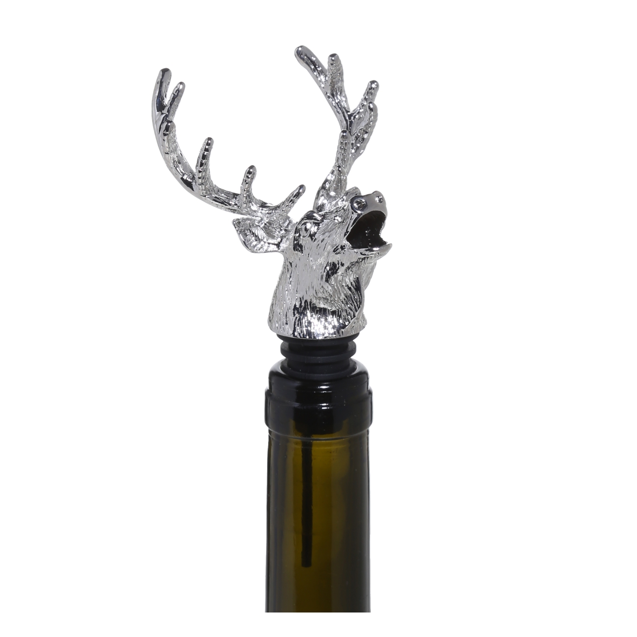 Wine bottle dispenser stopper, 12 cm, metal, silver, Deer, Harmony изображение № 2