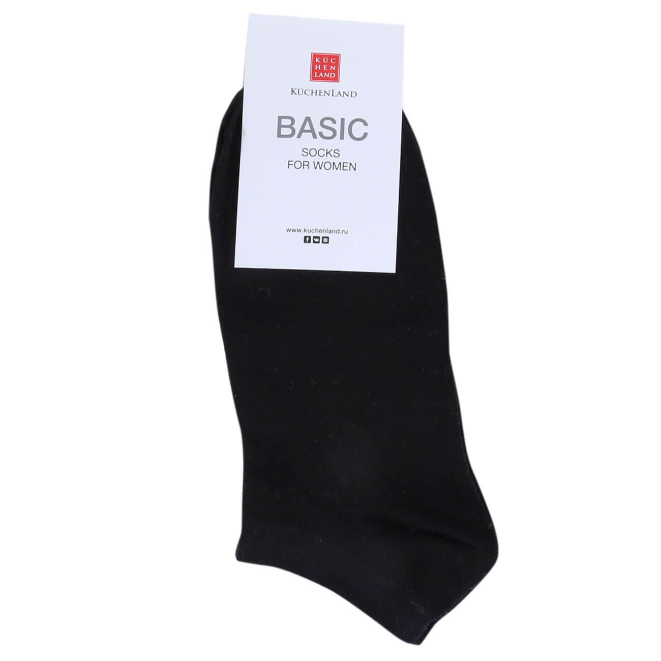 Women's socks, Size 36-38, cotton / polyester, black, Basic изображение № 1