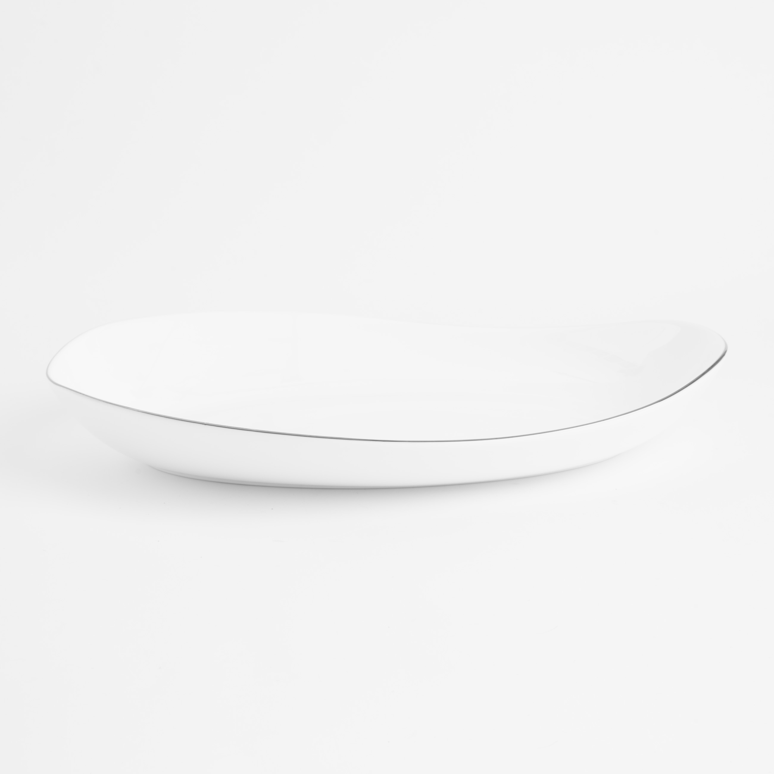 Dish, 26x19 cm, porcelain F, white, Bend silver изображение № 4