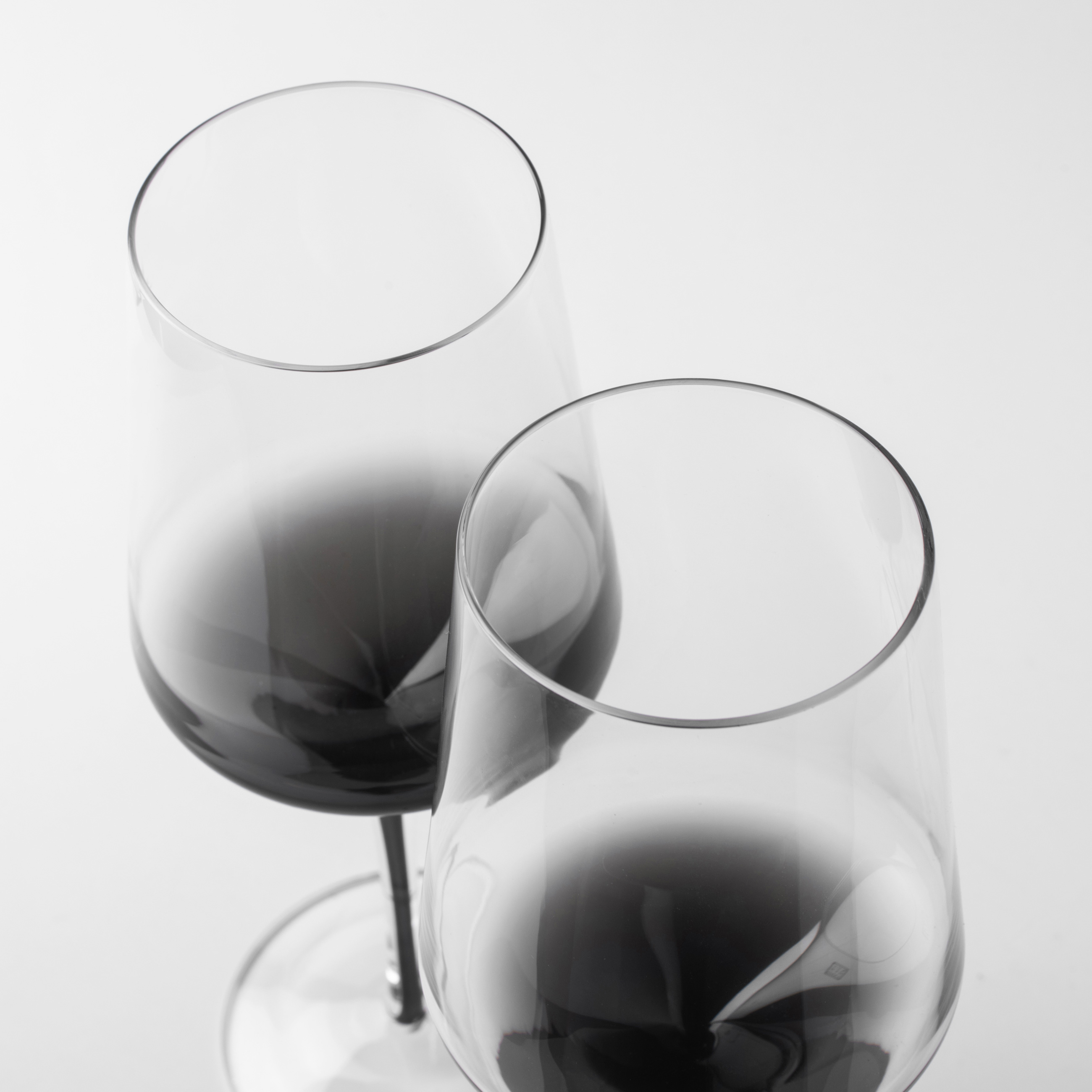 Wine glass, 460 ml, 2 pcs, Glass, Gray gradient, Black leg, Stone изображение № 3
