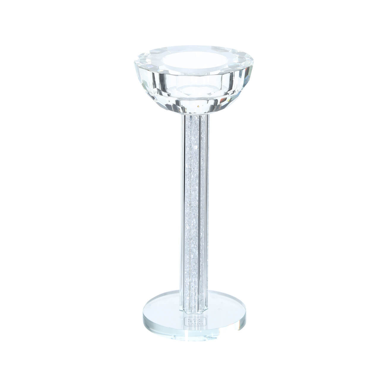 Candle holder, 18 cm, on a leg, glass / rhinestones, Crystal, Crystal изображение № 1