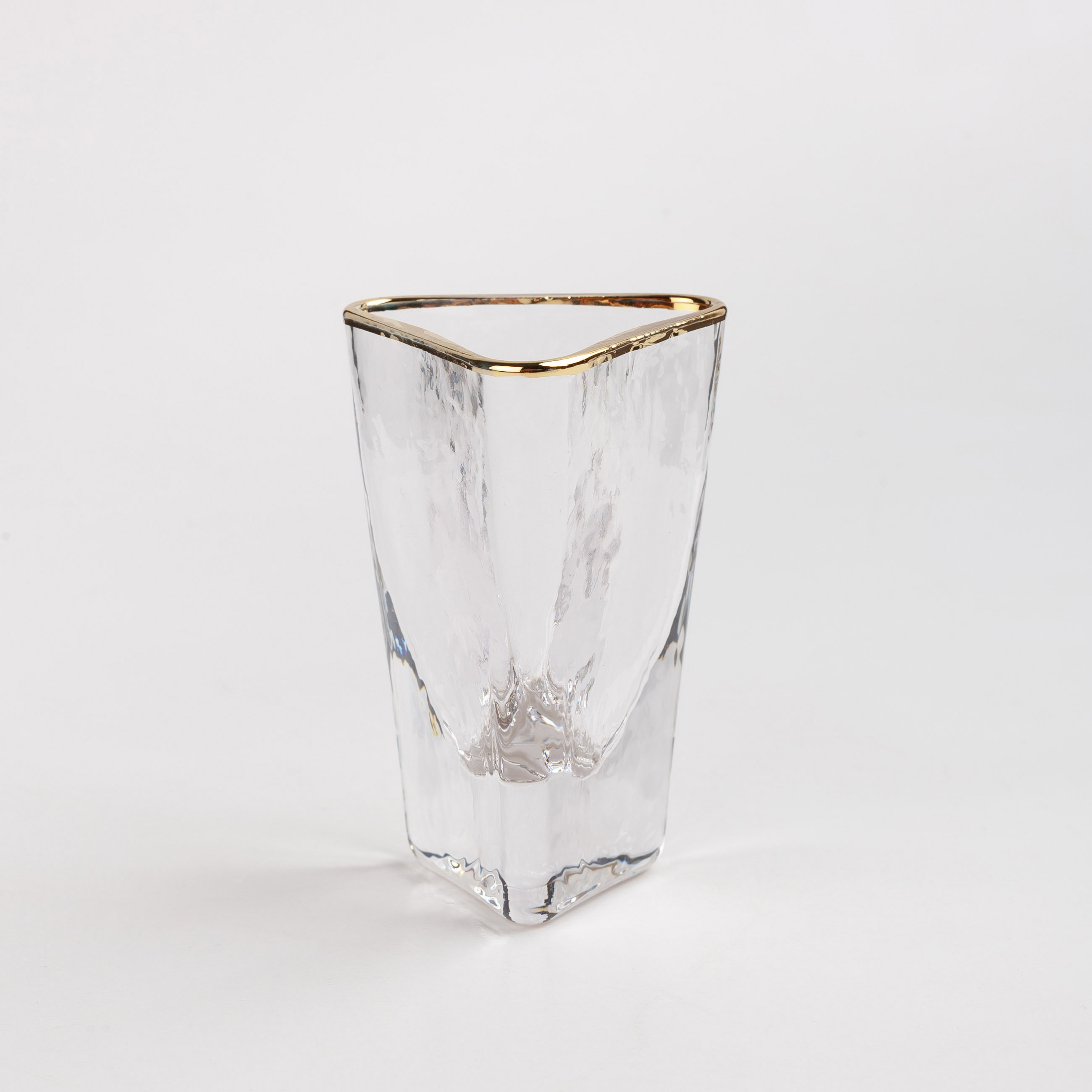 Vodka shot glass, 40 ml, 4 pcs, glass, golden edging, Triangle Gold изображение № 4