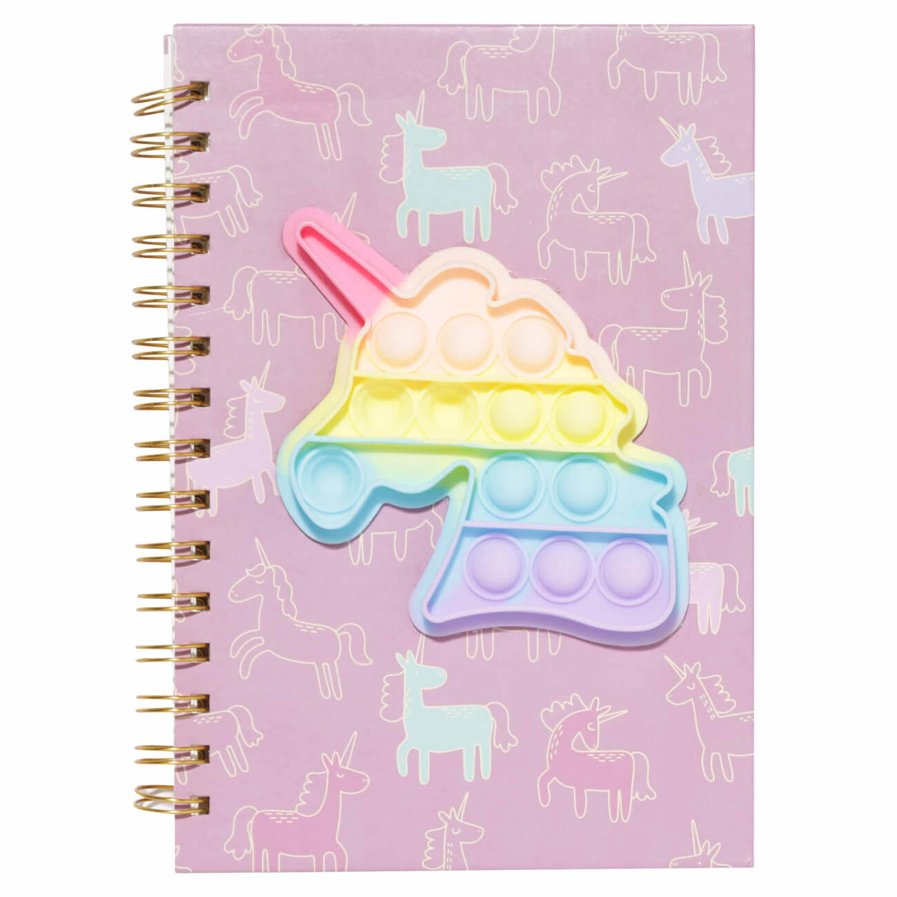Notepad for writing, Pop-it, 21x14 cm, 78 l, on rings, cardboard / silicone, Unicorn, Unicorn изображение № 1