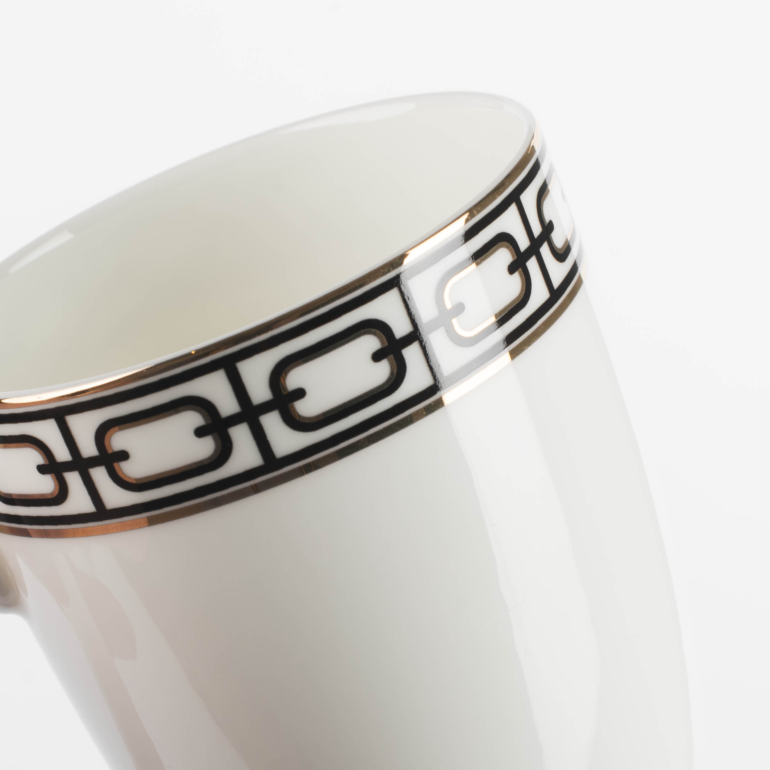 Mug, 420 ml, porcelain F, white, with golden edging, Geometry, Rodos изображение № 5