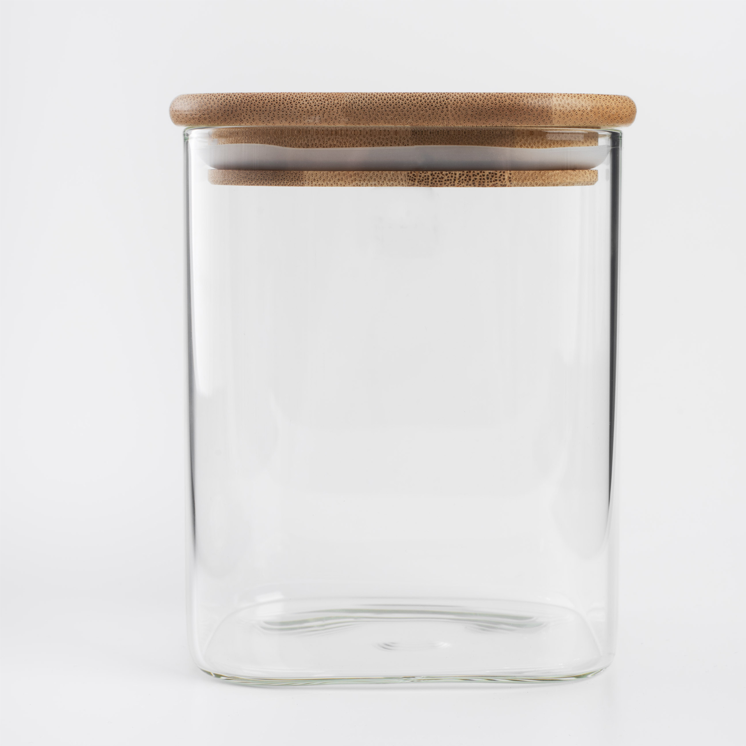 Jar for bulk products, 850 ml, glass / bamboo, square, Home made изображение № 2